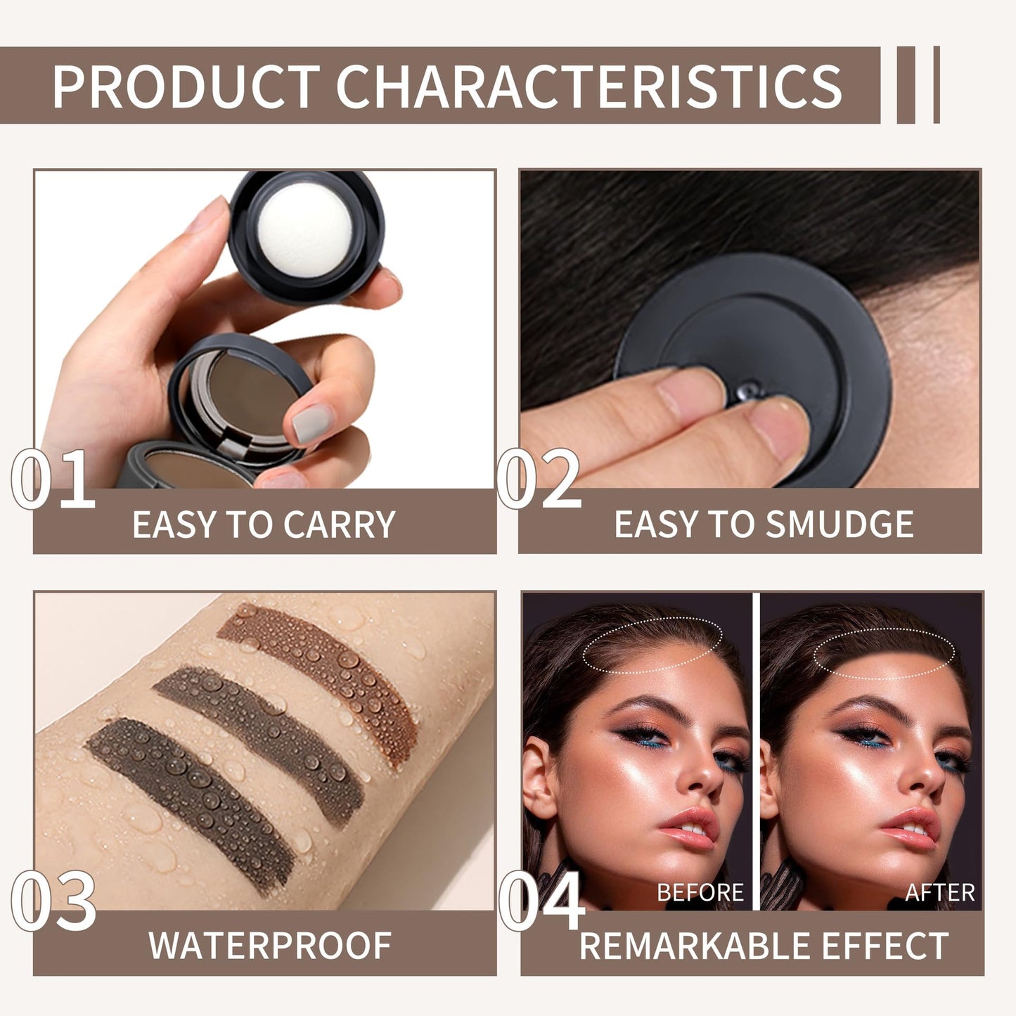 Maycheer Hairline Powder for Women - Hair Rich Shading Powder, 30 Colors Magic Root Cover Up (Light Camel 17)