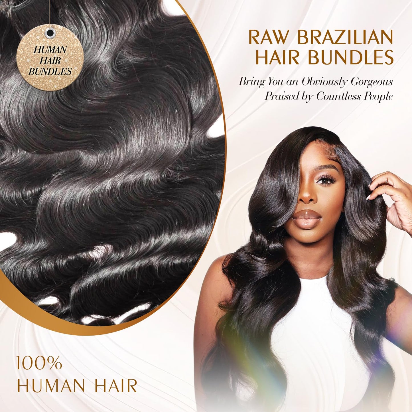 12A Virgin Human Hair Bundles 20 22 24 Inch Body Wave 100% Brazilian Bundles Human Hair Natural Black 3 Bundles Deals (20 22 24)