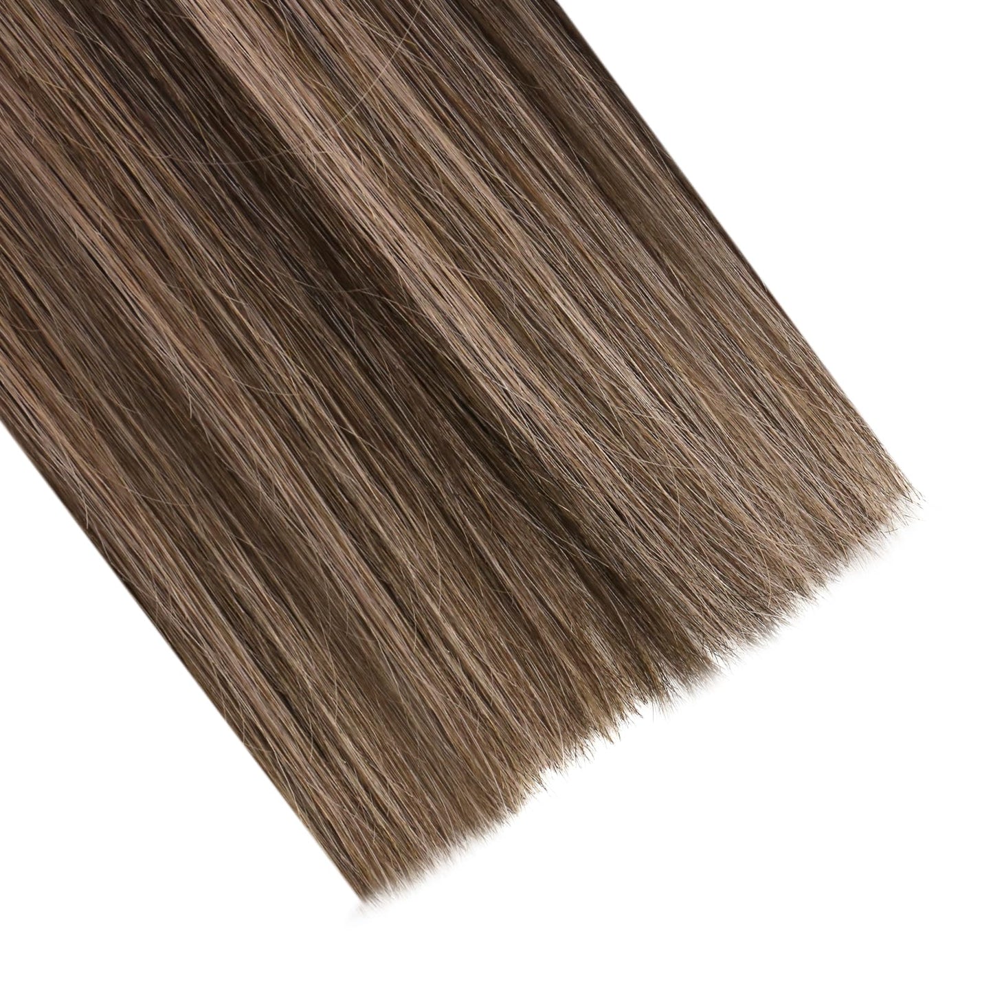 Ugeat Nano Tip Hair Extensions Human Hair Black Balayage Nano Link Hair Extensions Natural Black to Dark Brown Mix Caramel Blonde Balayage Nano Bead Hair Extensions for Women 14inch 50G 50S