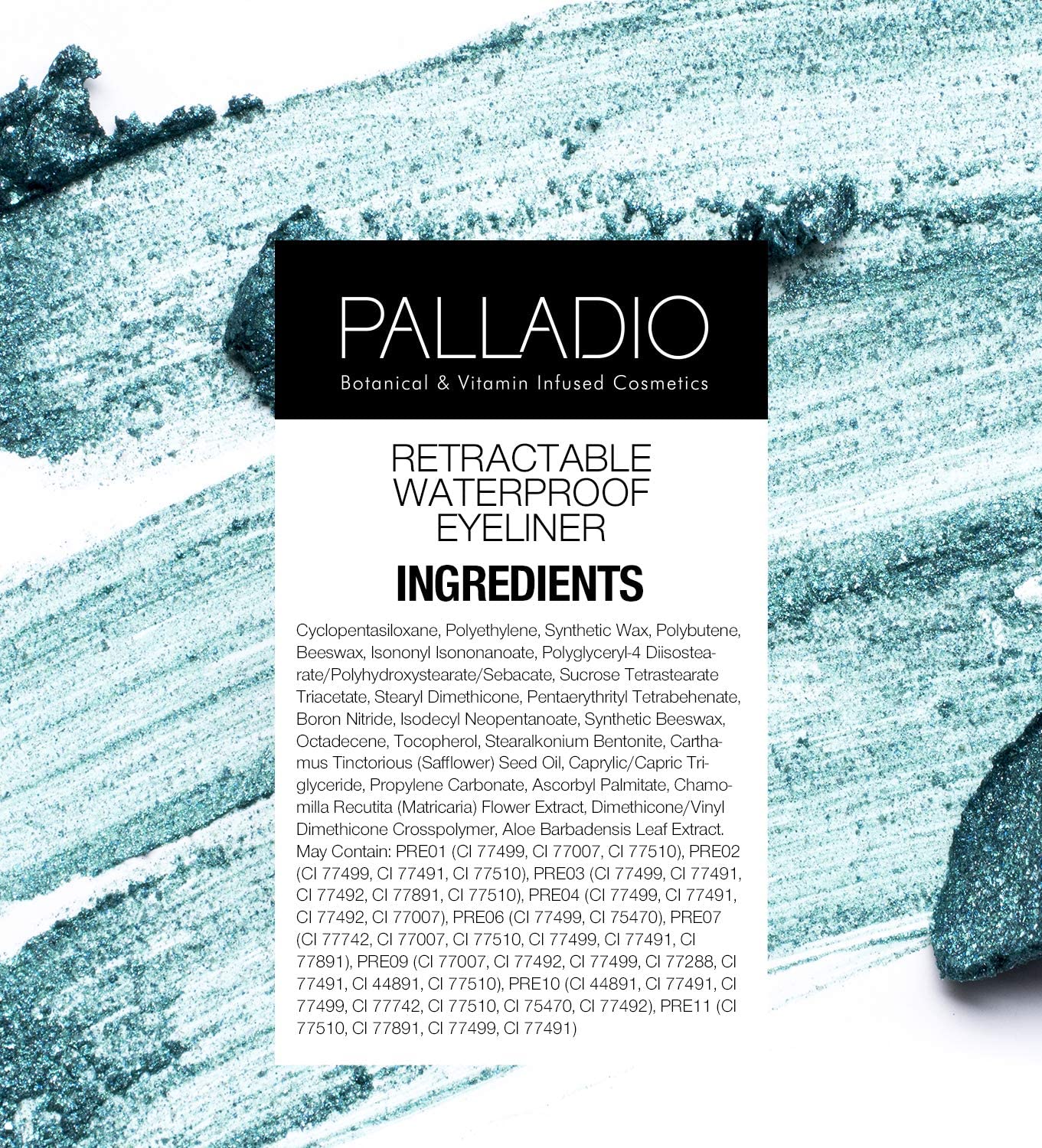 Palladio Retractable Waterproof Eyeliner, Richly Pigmented Color and Creamy, Slip Twist Up Pencil Eye Liner, Smudge Proof Long Lasting Application, All Day Wear, No Sharpener Required, Black Brown