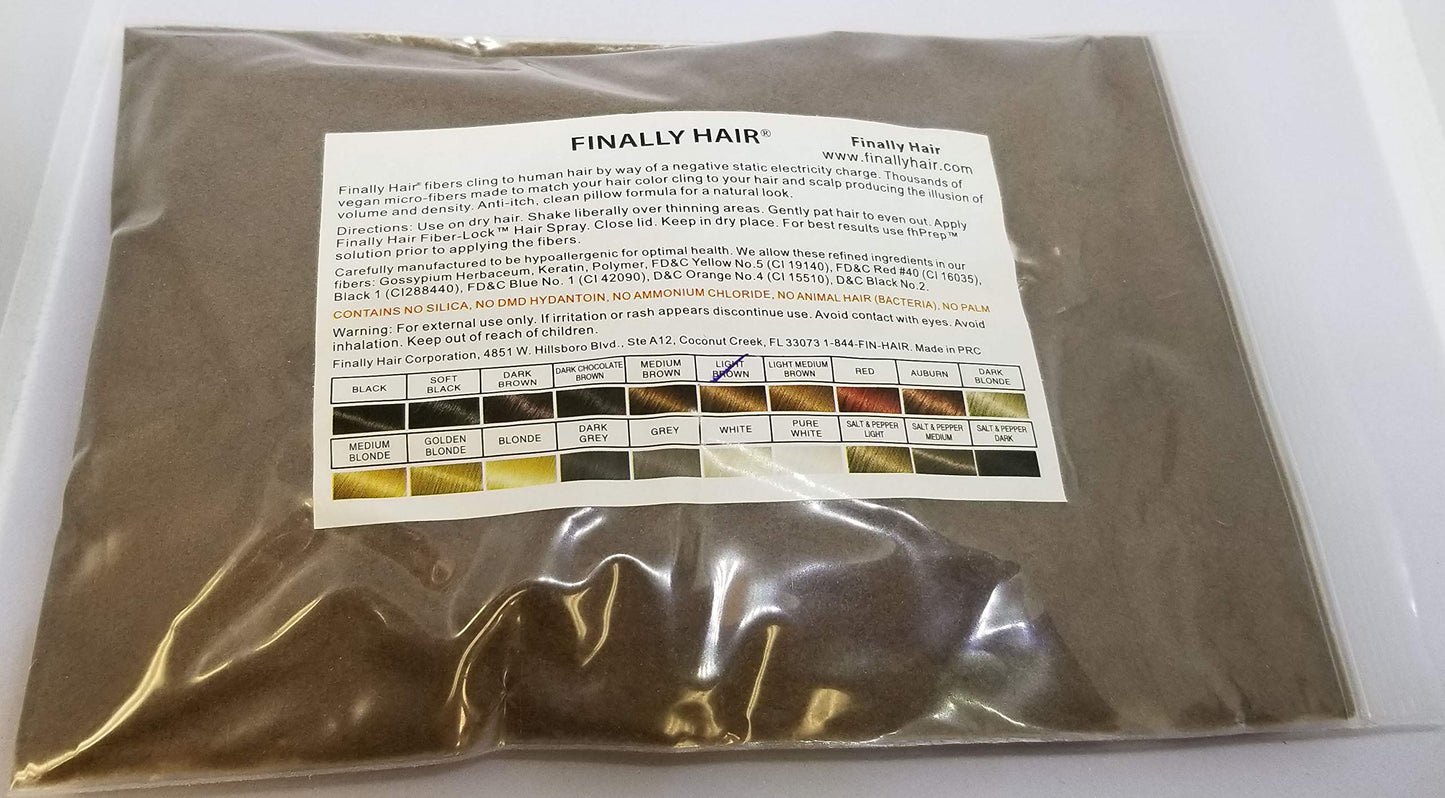 Hair Building Fibers 57 Grams. Highest Grade Refill That You Can Use for Your Bottles From Competitors Like Toppik?, Xfusion?, Miracle Hair? (Light Brown)