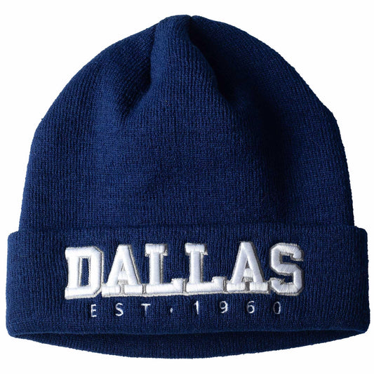 Kculrish Dallas Beanie 2025 New Knit Winter Hat for Men and Women Unisex Football Beanies Sport Fans Cap Blue