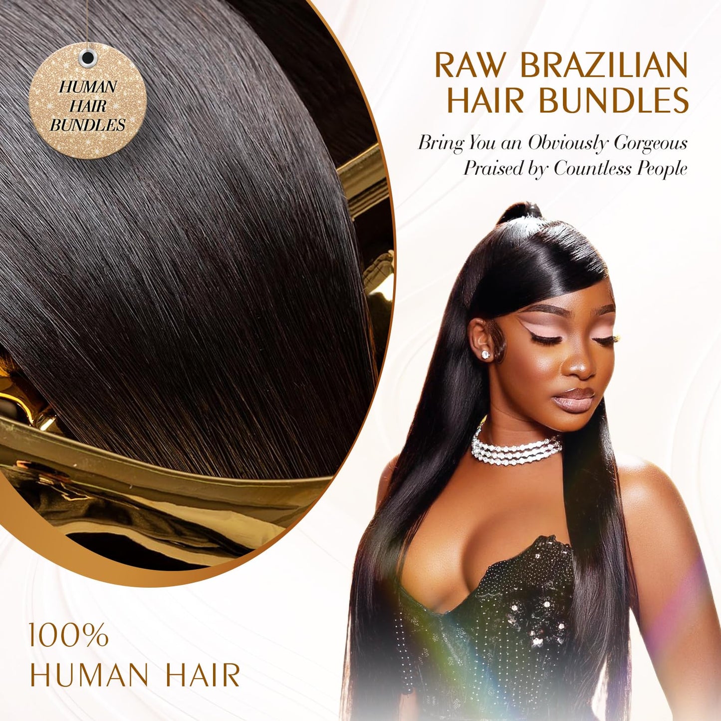 12A Virgin Human Hair Bundles 20 22 24 Inch Straight 100% Brazilian Bundles Human Hair Natural Black 3 Bundles Deals (20 22 24)