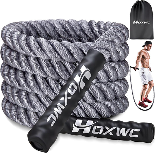 Jump Rope, 4LB Heavy Skipping Rope for Exercise, Workout Jumping Rope for Women & Men, Skipping Thick Rope For Gym Training, Home Workout, Aerobic Exercise