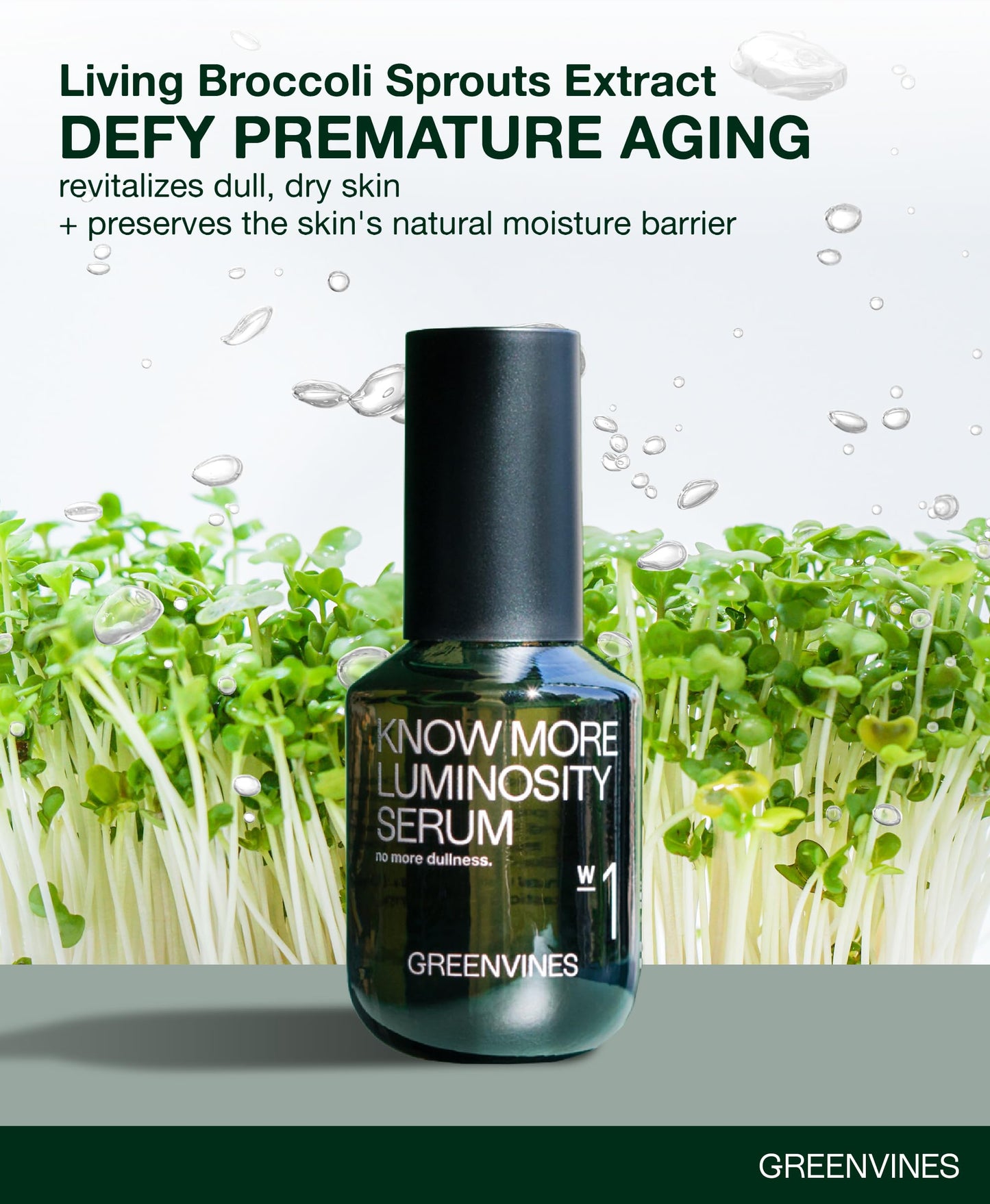 Greenvines Luminosity Hydrated & Anti-Aging Serum | Prevent Pre-mature Aging Sign for Smooth, Radiant Skin | Sensitive, Damaged Skin Work | 0.3 Fl oz