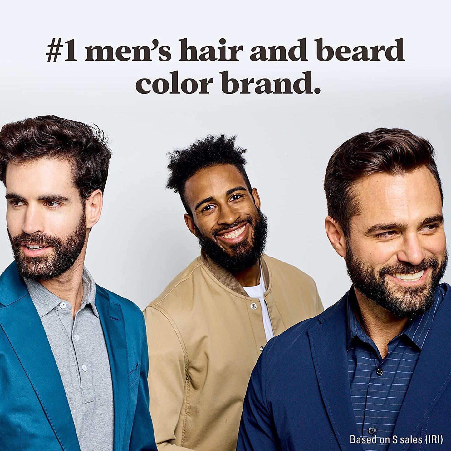 Just For Men Mustache & Beard, Beard Dye for Men with Brush Included for Easy Application, With Biotin Aloe and Coconut Oil for Healthy Facial Hair - Real Black, M-55, Pack of 1 (Packaging May Vary)