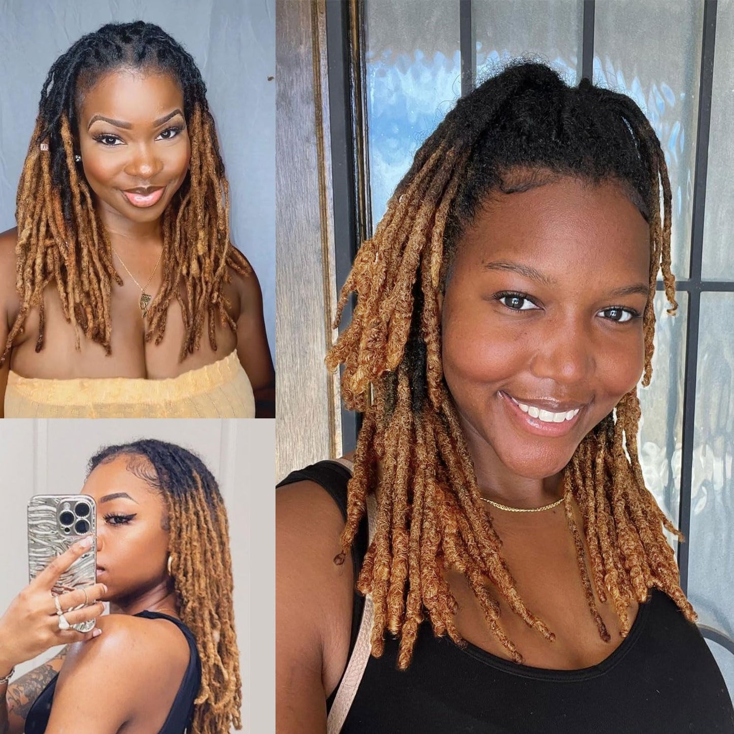 18Inch Dreadlock Extensions Loc Extensions Human Hair 0.6CM 100% Real Human Hair Full Head Handmade Permanent Dreadlocks Extension for Men/Women(18 Inch 30Strands,T1B/30#)
