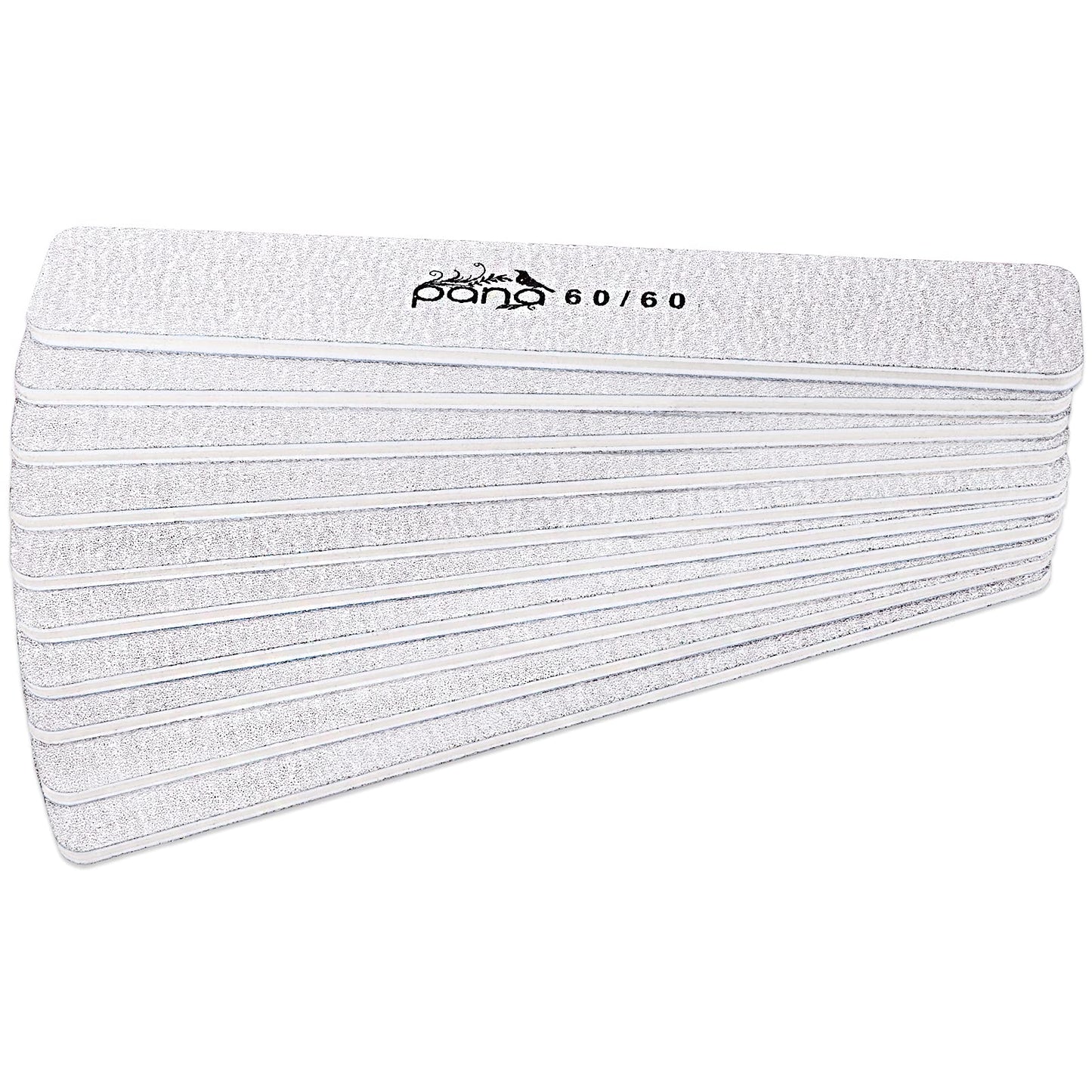 10PCS Jumbo Size PANA Professional Double Sided Nail Files - Zebra, 60/60 Grit - Emery Board Nail Buffering File Manicure Pedicure Nail Polisher Washable