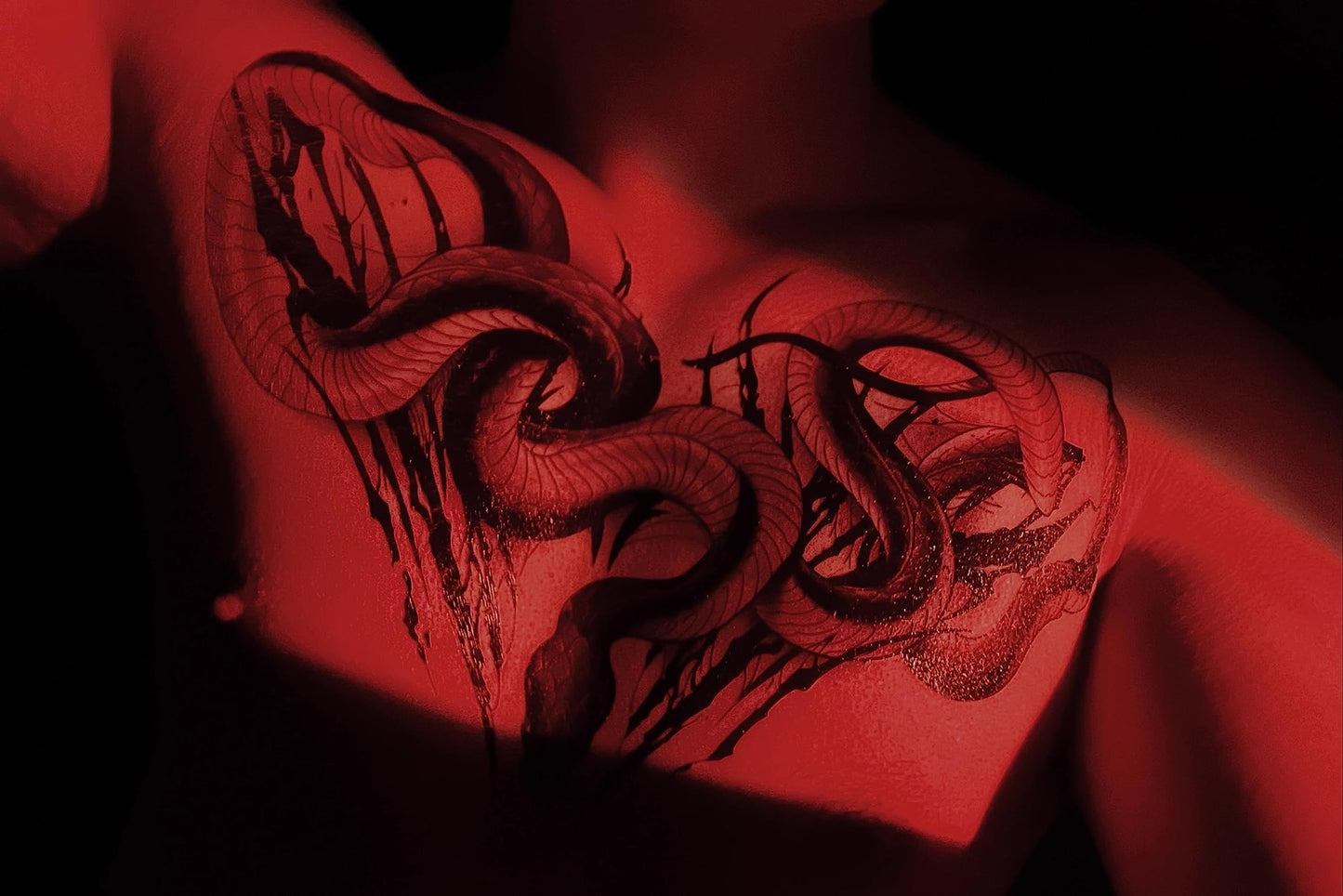 Chest Underboob Art Temporary Tattoos for Men Adult Temporary Neck Long Lasting Temp Realistic Fake Unique Tattoo
