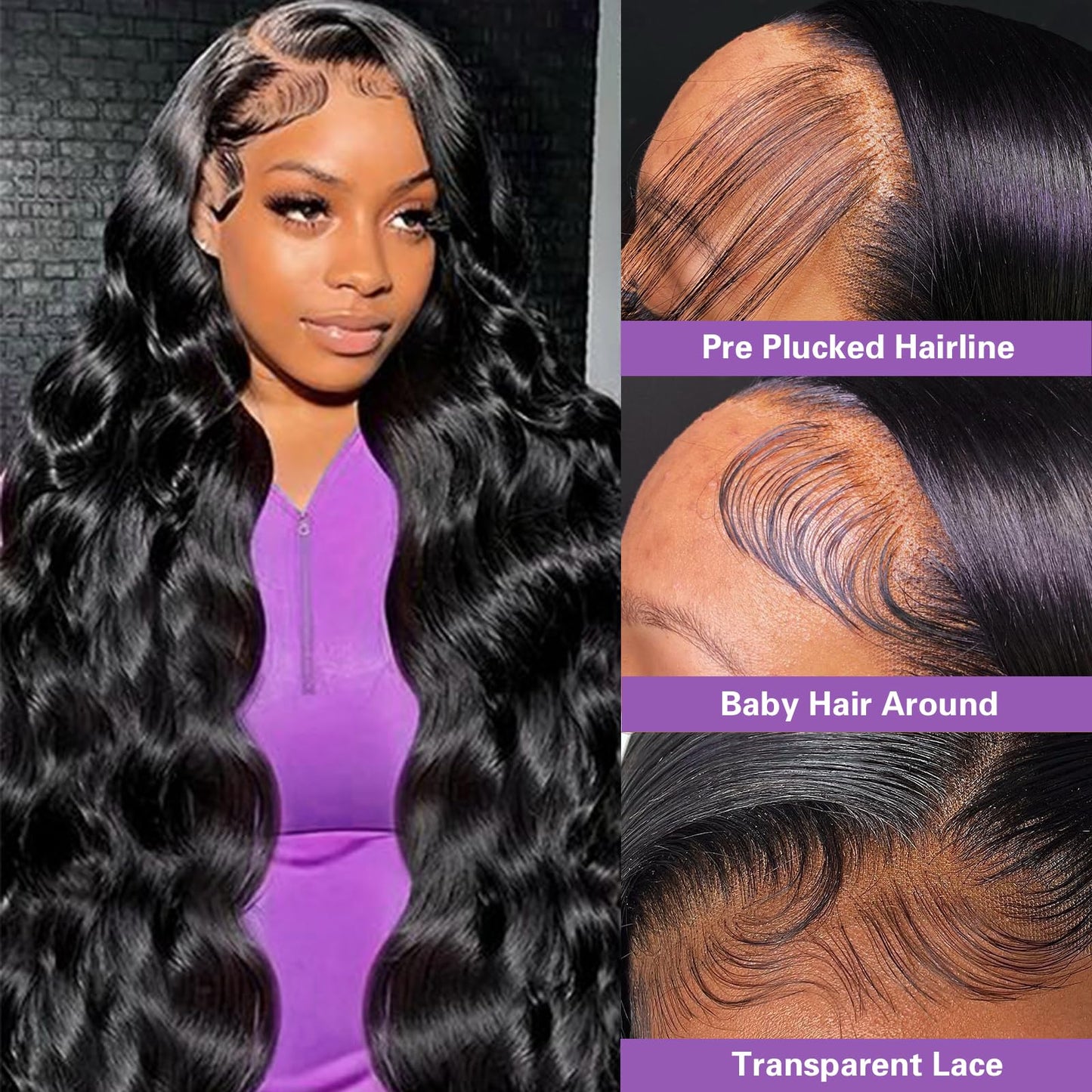 13x6 HD Lace Front Wigs Human Hair Body Wave Wigs for Women Human Hair Lace Front Wigs 26 Inch 180% Density Glueless Wigs Human Hair Wigs with Baby Hair Natural Hairlin
