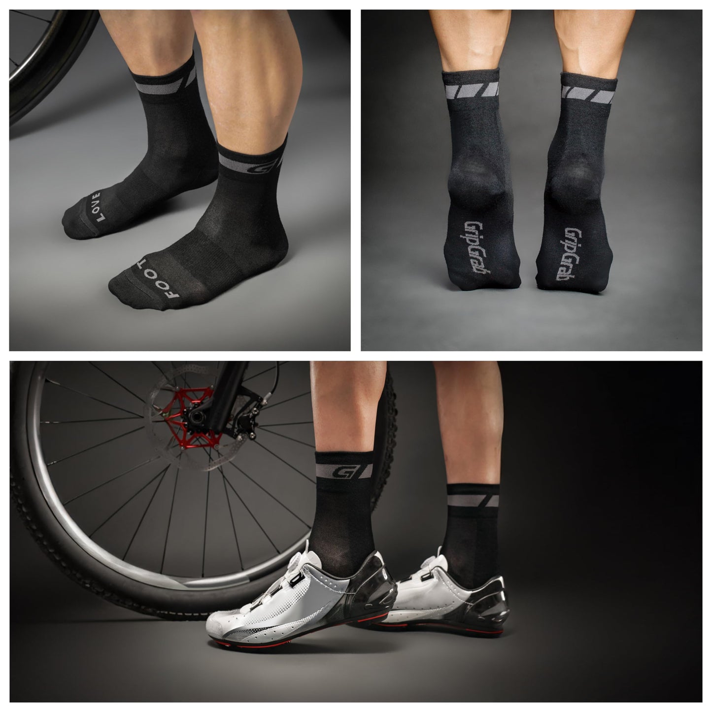 GripGrab Regular Cut Merino Cycling Socks Single & Multi-Pack Box of 1 and 3 Pairs Breathable Merino Wool Bike Socks