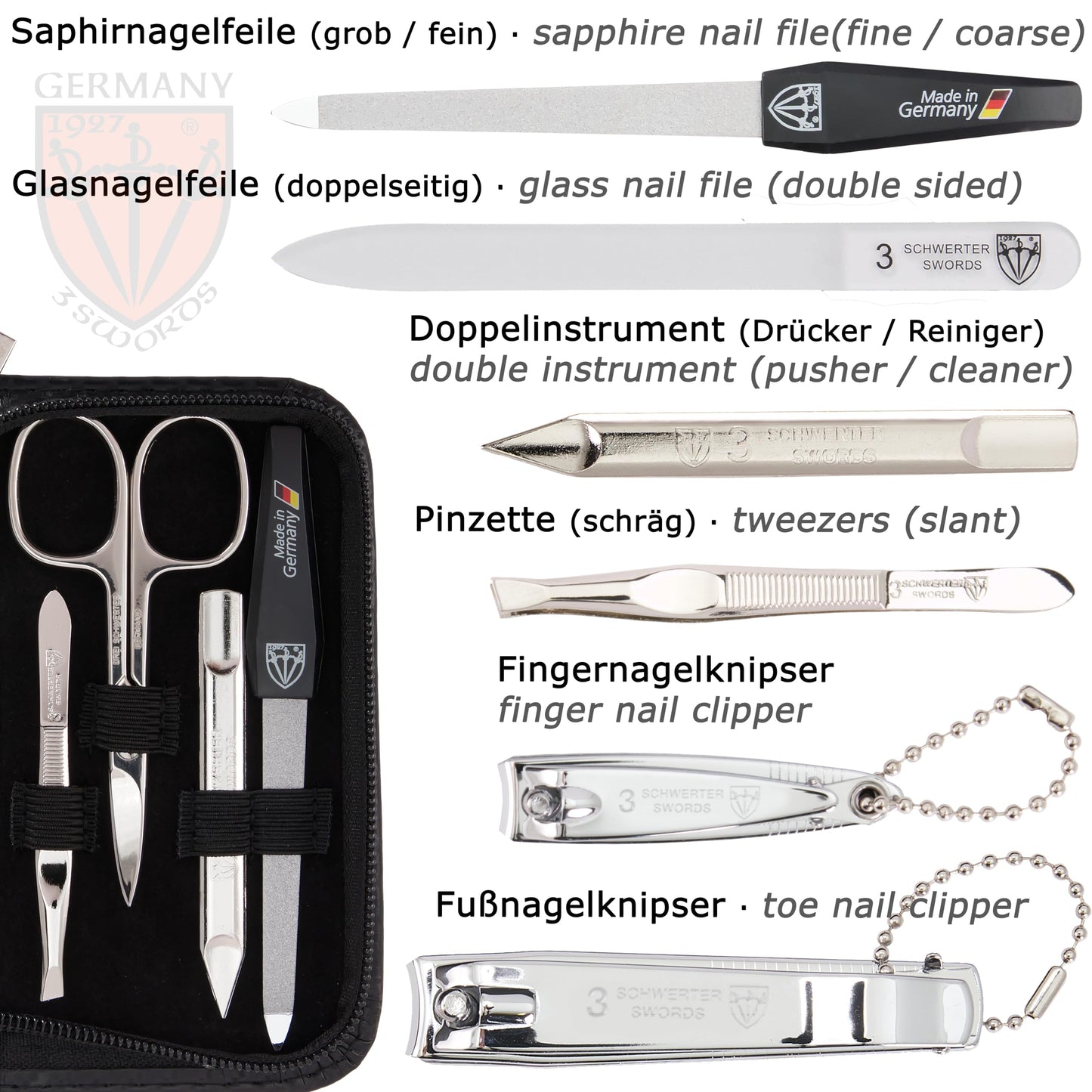 3 Swords Germany – manicure pedicure set kit (596)
