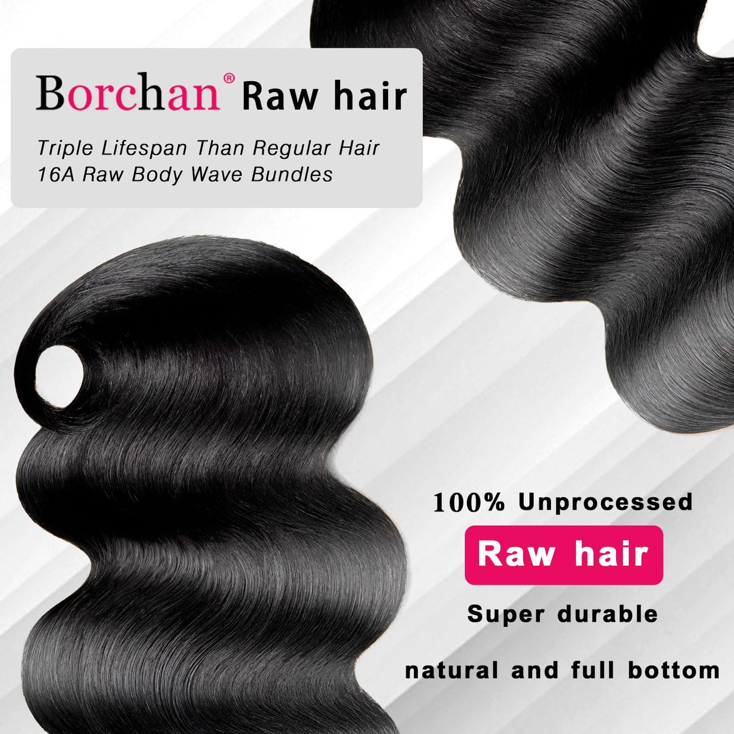 16A Human Hair Bundles Raw Body Wave 3 Bundles（14 16 18 inch）100% Unprocessed Brazilian Virgin Raw Human Hair Thick Body Wave Bundles Human Hair Full and Thick Hair Extensions Natural Color