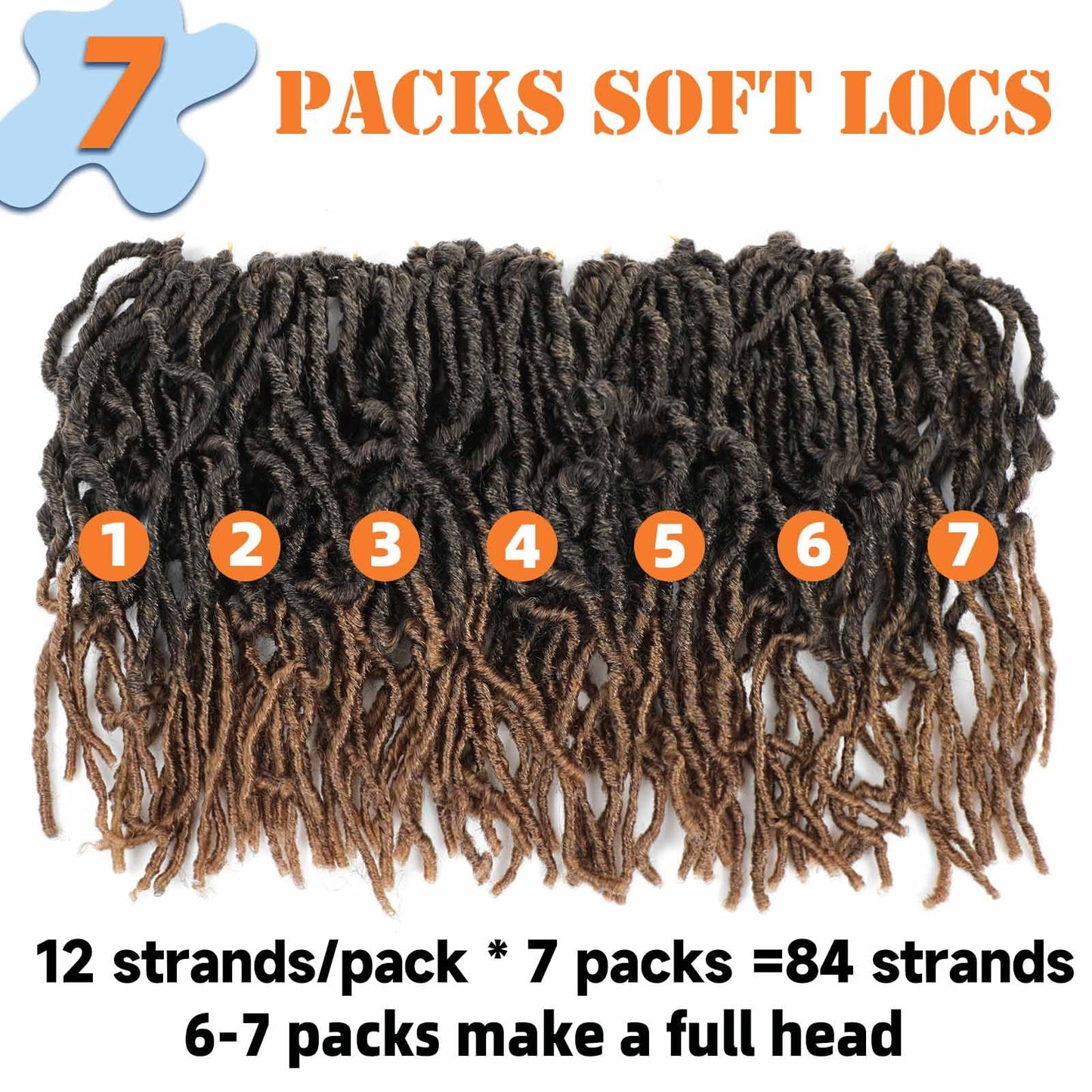 Faux Locs Crochet Hair 10 Inch 7 Packs Short Soft Locs Crochet Hair Pre Looped Crochet Locs for Black Women Butterfly Hair(10inch,7packs,1B/30)