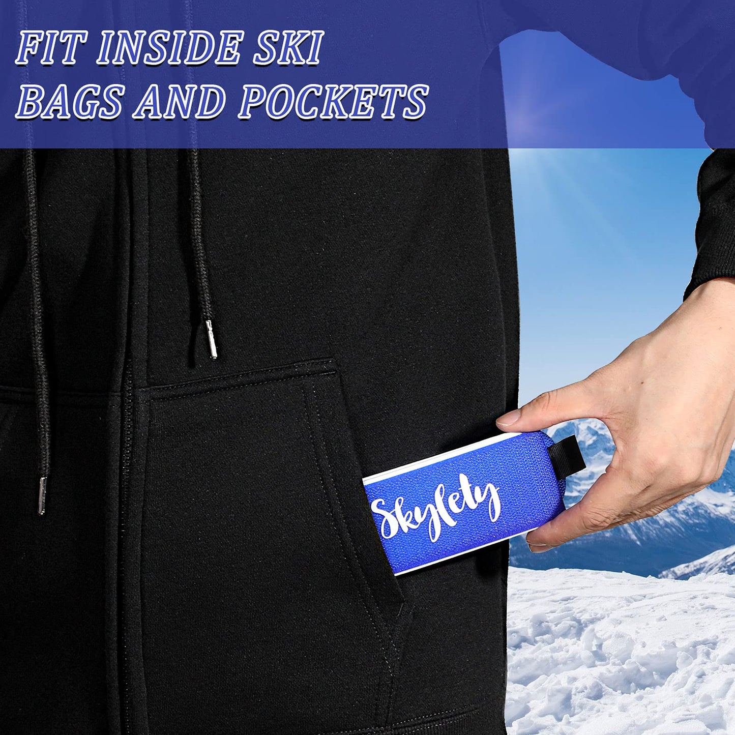 10 Pieces Ski Strap Fasteners Tape Adjustable Ski Wraps Ties for Carrying Ski Gear Winter Christmas (Red, Blue, Black)