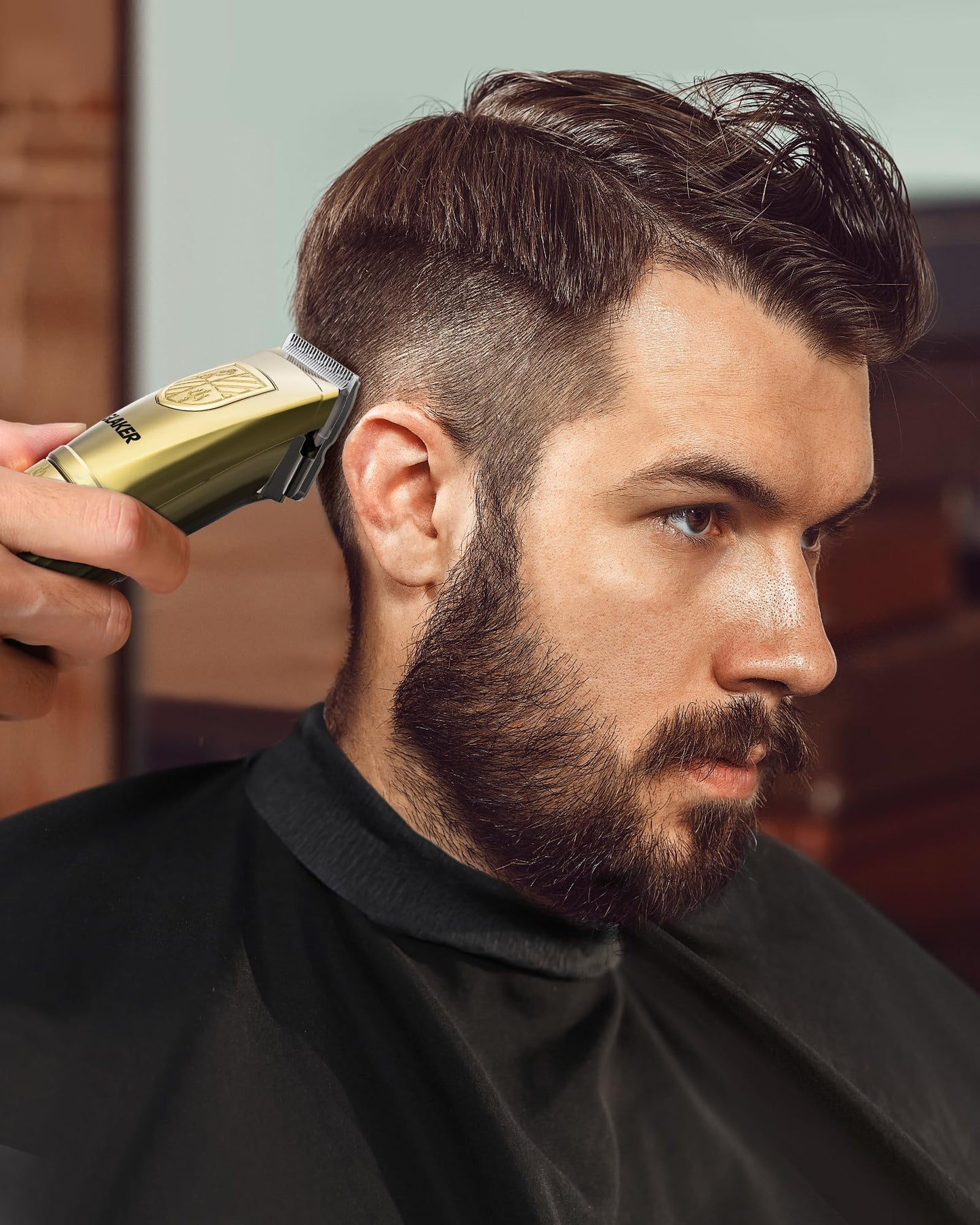 GLAKER Hair Clippers for Men,Professional Mens Hair Clippers Cordless Clippers for Hair Cutting, Hair Clippers and Precision Trimmer Kit Zero Gap Trimmer with LED Display 15 Guide Combs