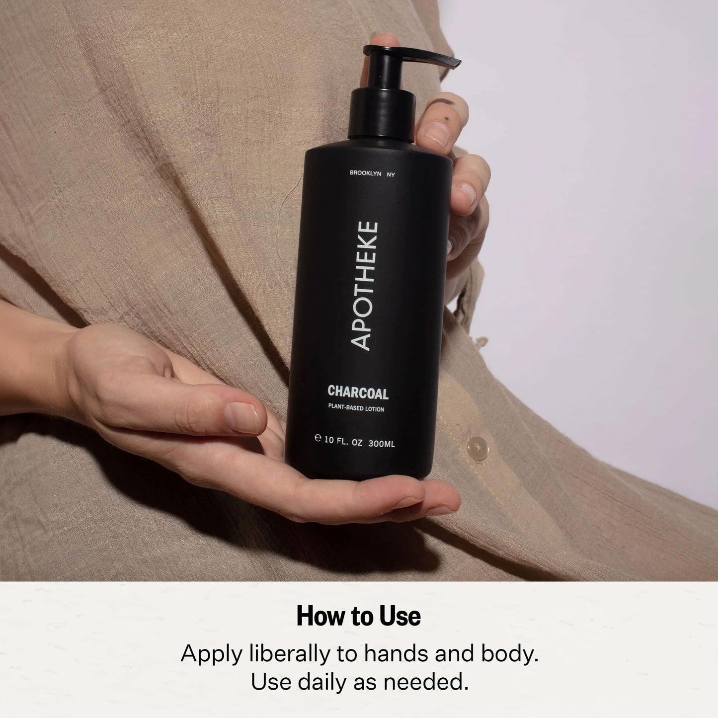 APOTHEKE Scented Hand & Body Lotion for Women & Men, Charcoal (10 fl oz)
