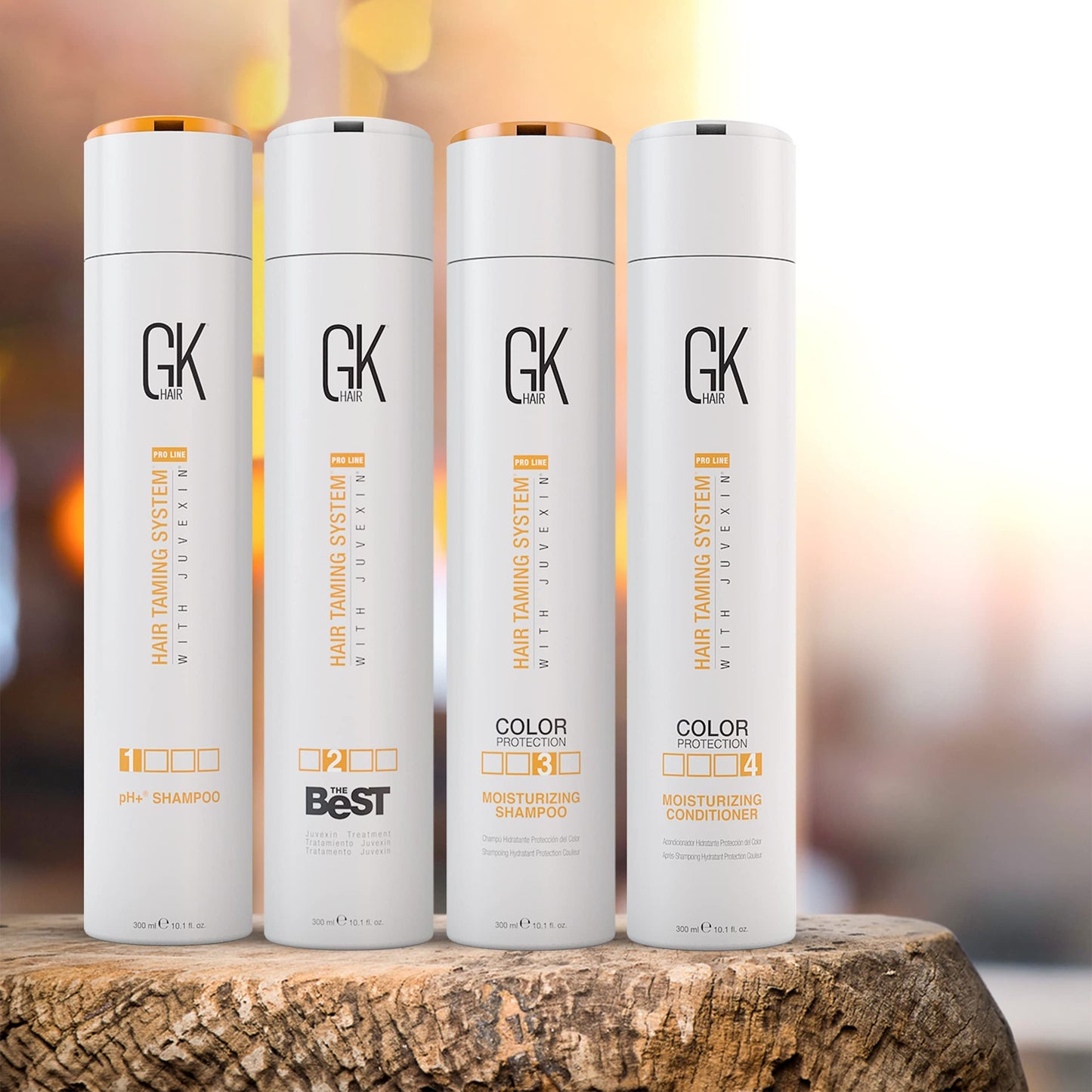 GK HAIR Global Keratin The Best Kit (10.1 Fl Oz/300ml) Smoothing Keratin Hair Treatment Professional Brazilian Complex Blowout Straightening For Silky Smooth & Frizz Free Hair