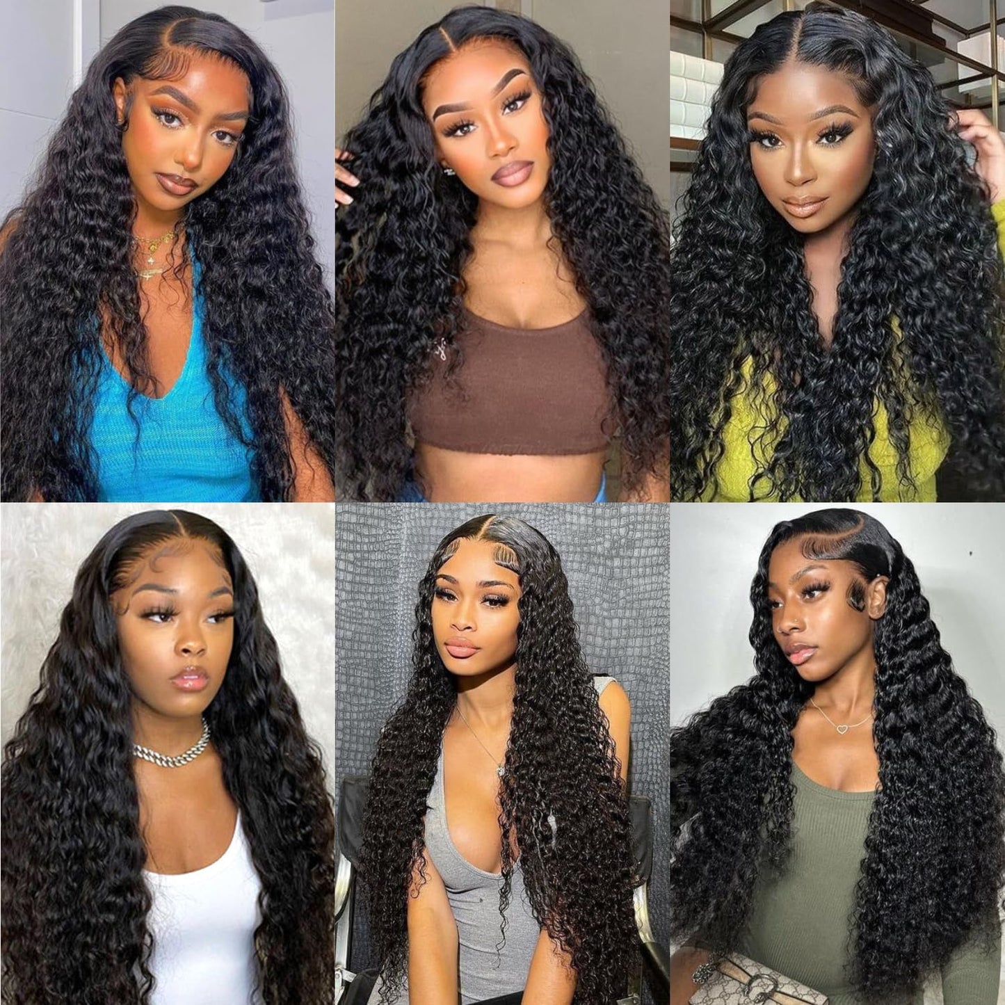 13x4 Deep Wave Lace Front Wigs Brazilian Human Hair Deep Curly 200% Density HD Lace Frontal Human Hair Wigs for Women Glueless Wig Pre Plucked Natural Black 18 Inch