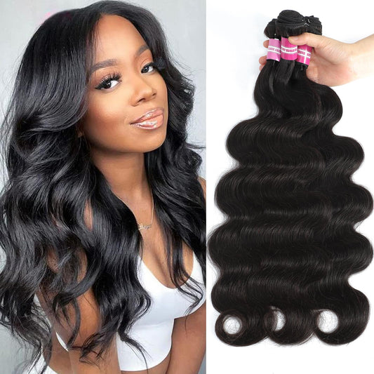 12A Body Wave Bundles Human Hair 20 22 24 Inch Human Hair Bundles Body Wave 3 Bundles 100% Unprocessed Brazilian Virgin Hair Bundles Deals Human Hair Extensions Natural Color