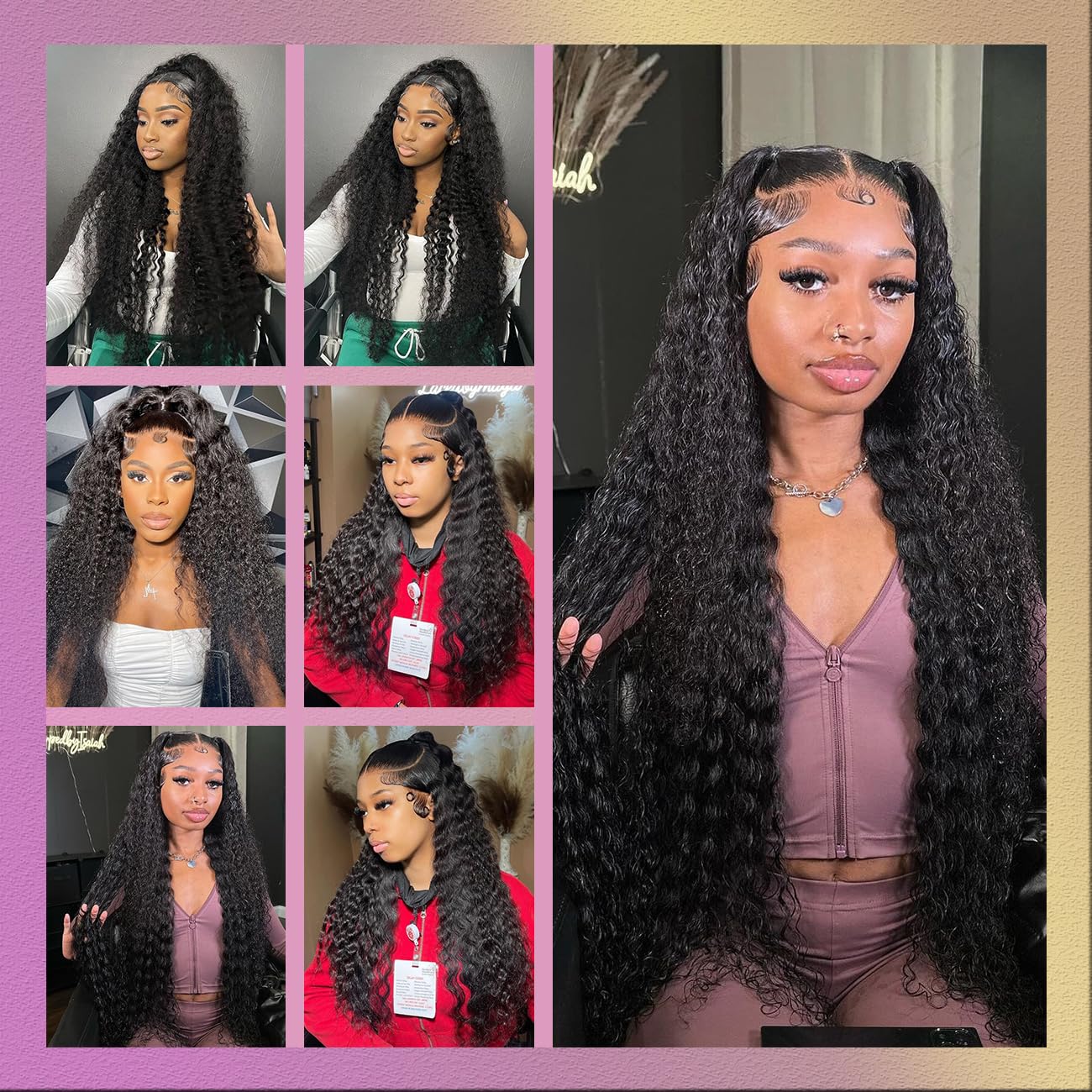 13x6 Deep Wave Lace Front Wigs Human Hair 180% Density Deep Wave Frontal Wigs Human Hair HD Lace Curly Wigs for Black Women Pre Plucked with Baby Hair Curly Lace Front Wig Human Hair 22 Inch
