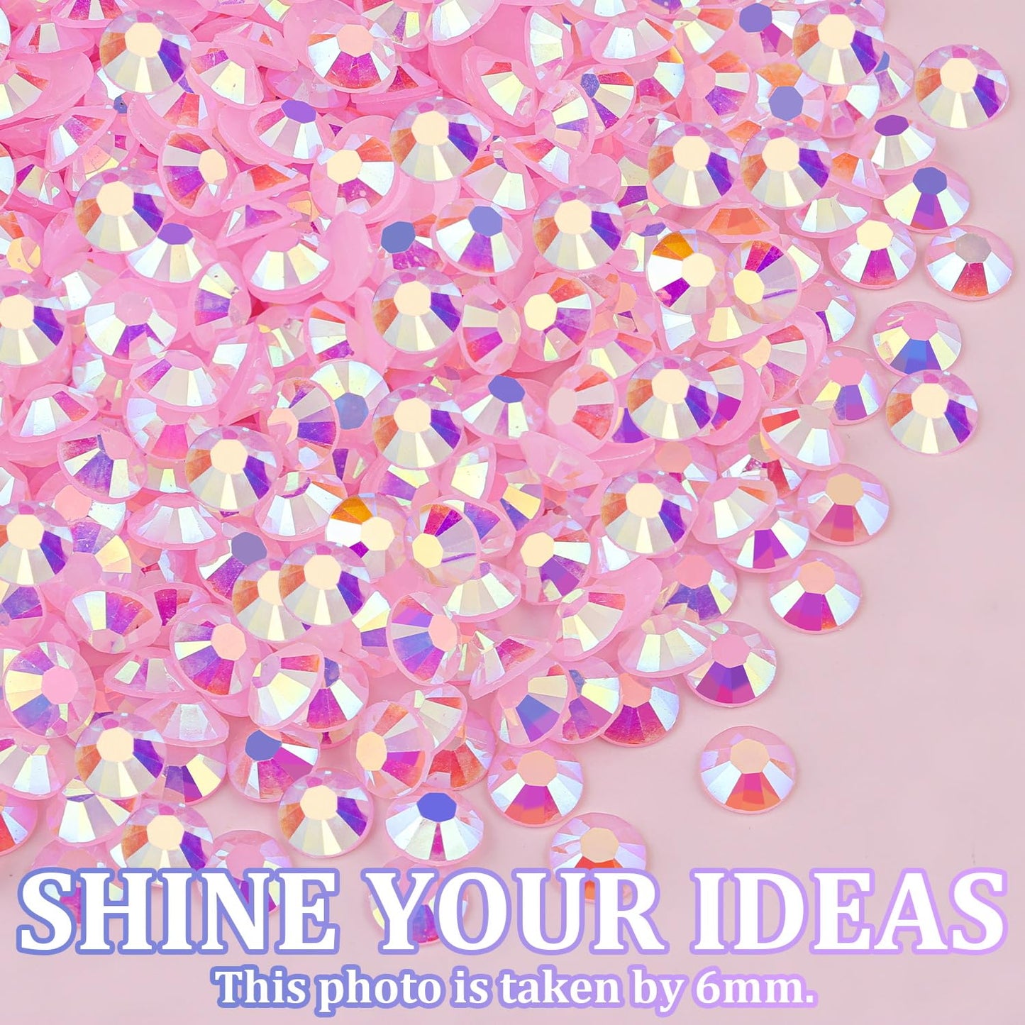16000Pcs Resin Jelly Rhinestones with Tweezers for Crafting, Light Pink AB 2-6mm Mixed Sizes Flatback Gems, Bedazzling Crystal for DIY Crafts Clothing Tumblers Mugs Shoes Fabric Nail Art