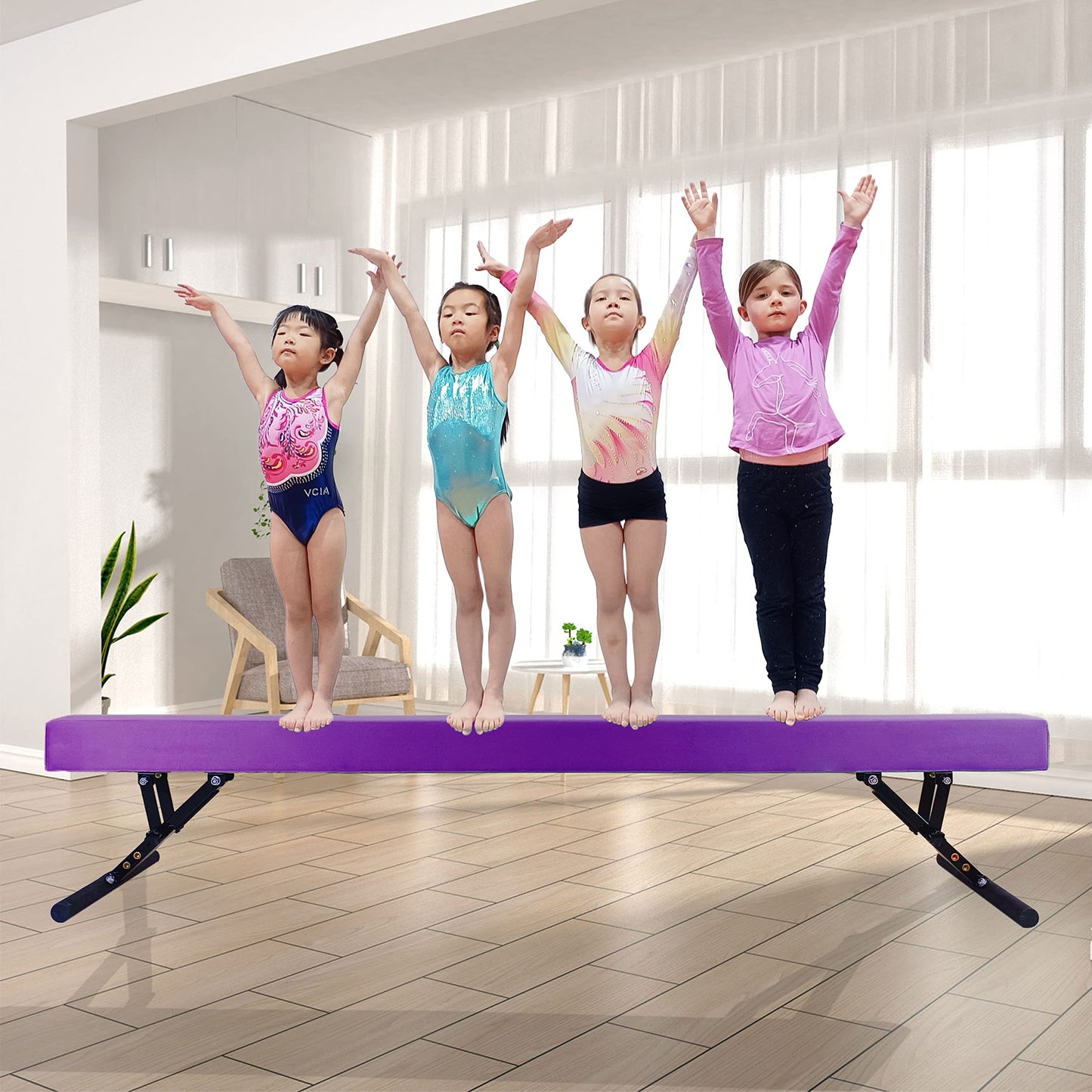 Seliyoo Adjustable Balance Beam,8FT gymnasitcs Beam, Balance Beam for Kids Ages 3-20,high and Lower Floor Beam,Gym Equipment for All Skills Practice at Home