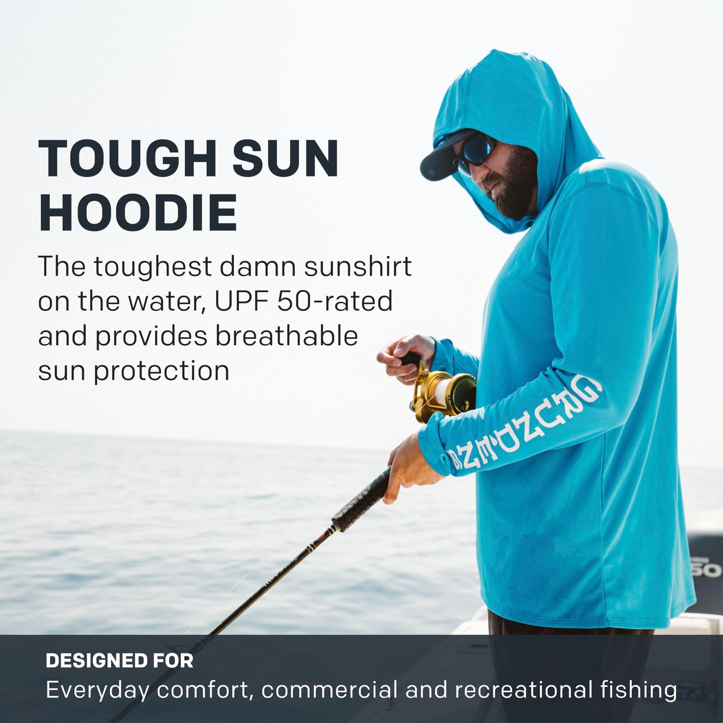 Grundéns Tough Sun Hoodie, Azure, 3X-Large
