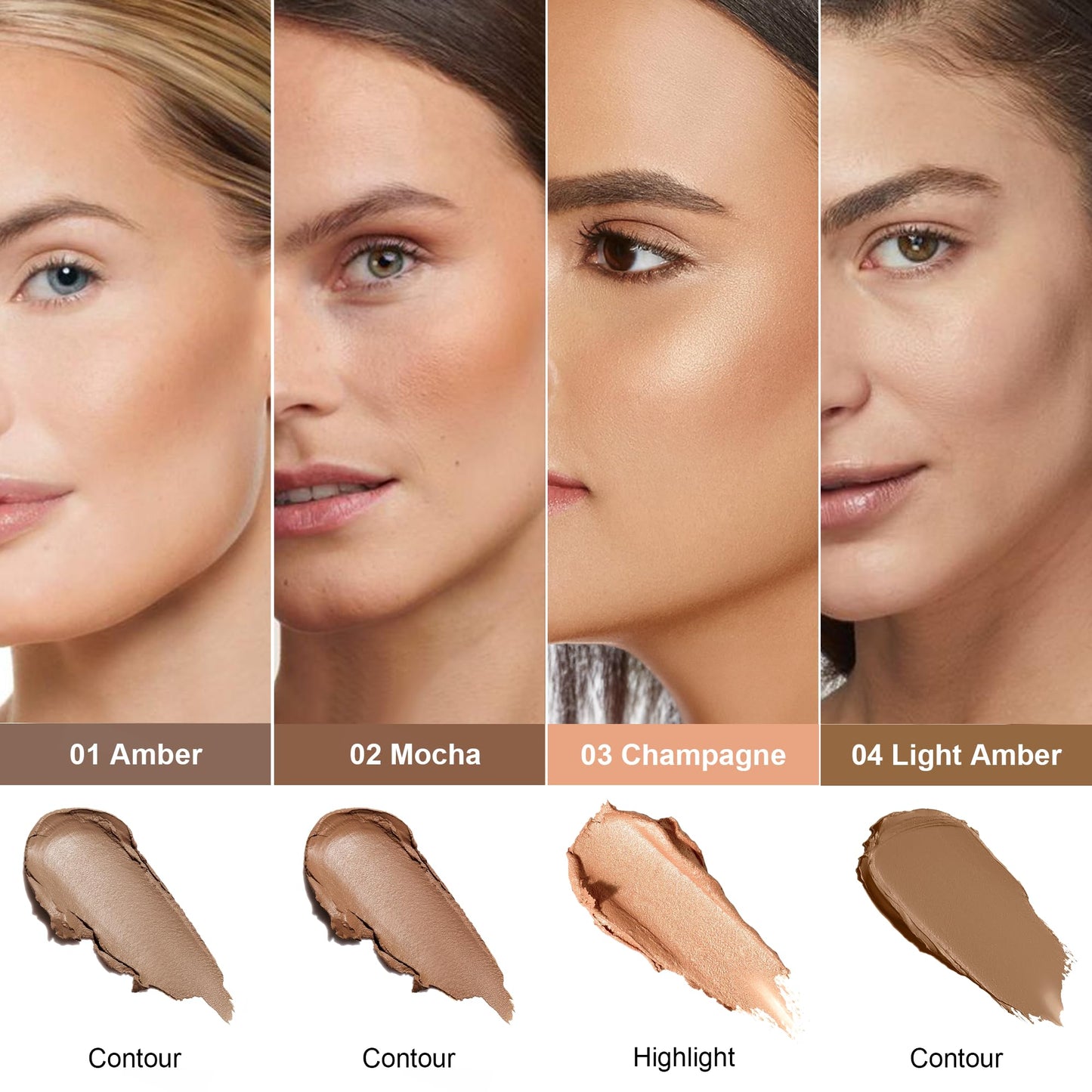 FV Contour Stick, Blendable & Smooth Cream Contour Stick with Natural Finish, Waterproof & Highly Pigmented Face Contour Makeup Stick for Beginners, Long Lasting & Cruelty-free, 02 Mocha