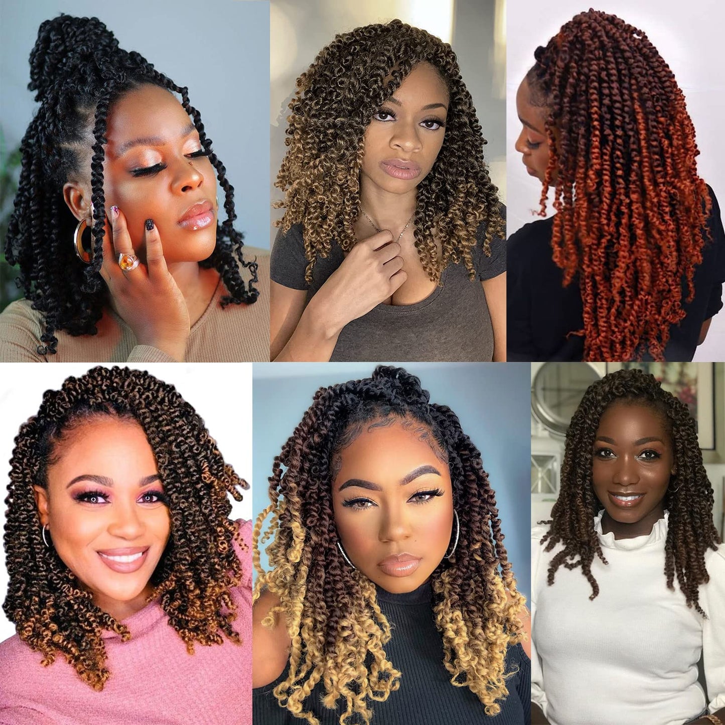 ZRQ 12 Inch Bomb Twist Braiding Hair 2 Packs Short Bohemian Hair for Passion Twists 12 Roots/Pack Ombre Blonde Pre-Twisted Passion Twist Crochet Braids Hair Extensions for Black Women T27#