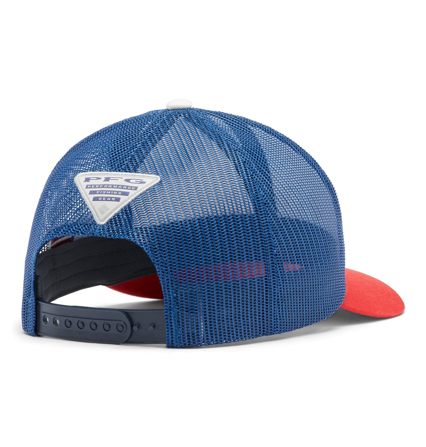 Columbia Unisex PFG Logo Mesh Snap Back - Mid, Red Spark/US Flag, One Size