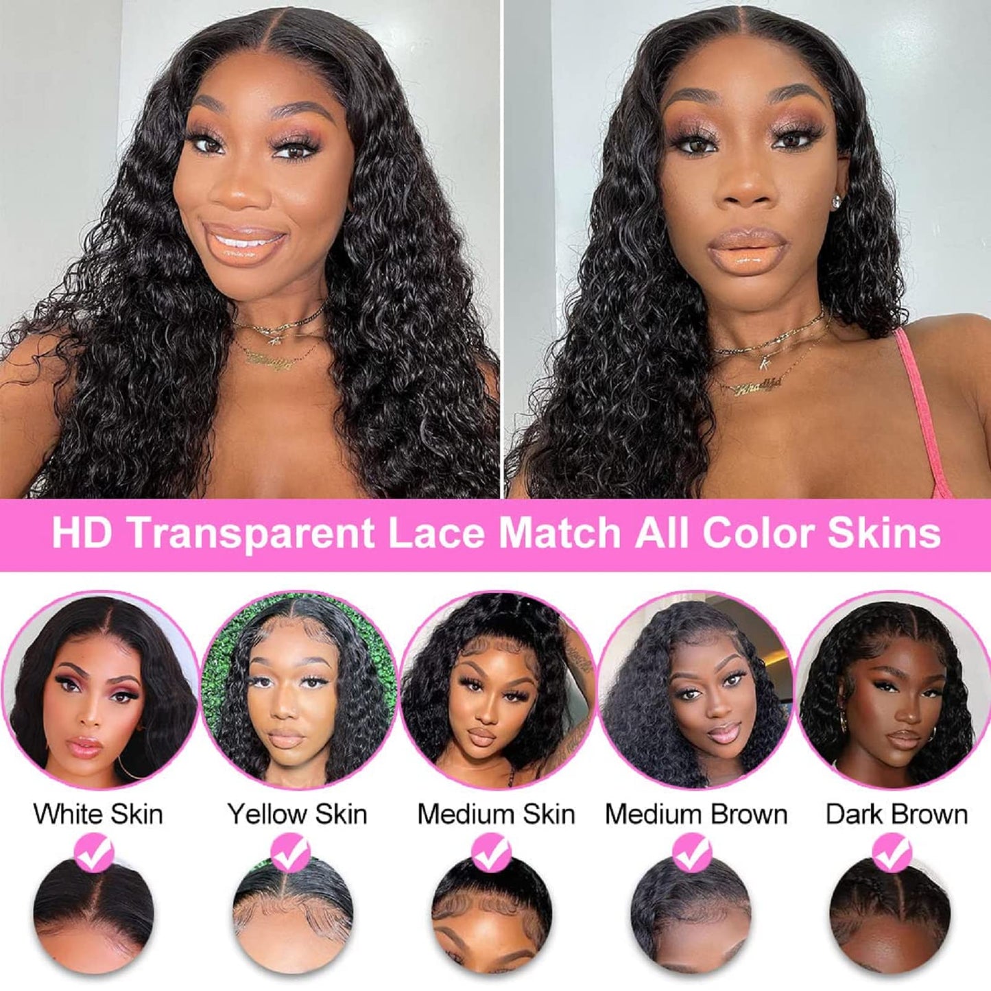 13x4 Lace Front Wigs Human Hair Lace Frontal Wigs Human Hair Deep Curly Human Hair Wig For Women Deep Wave Lace Frontal Wigs Human Hair 200% Density HD Transparent Pre Plucked (B-deep-13x4, 24inch)