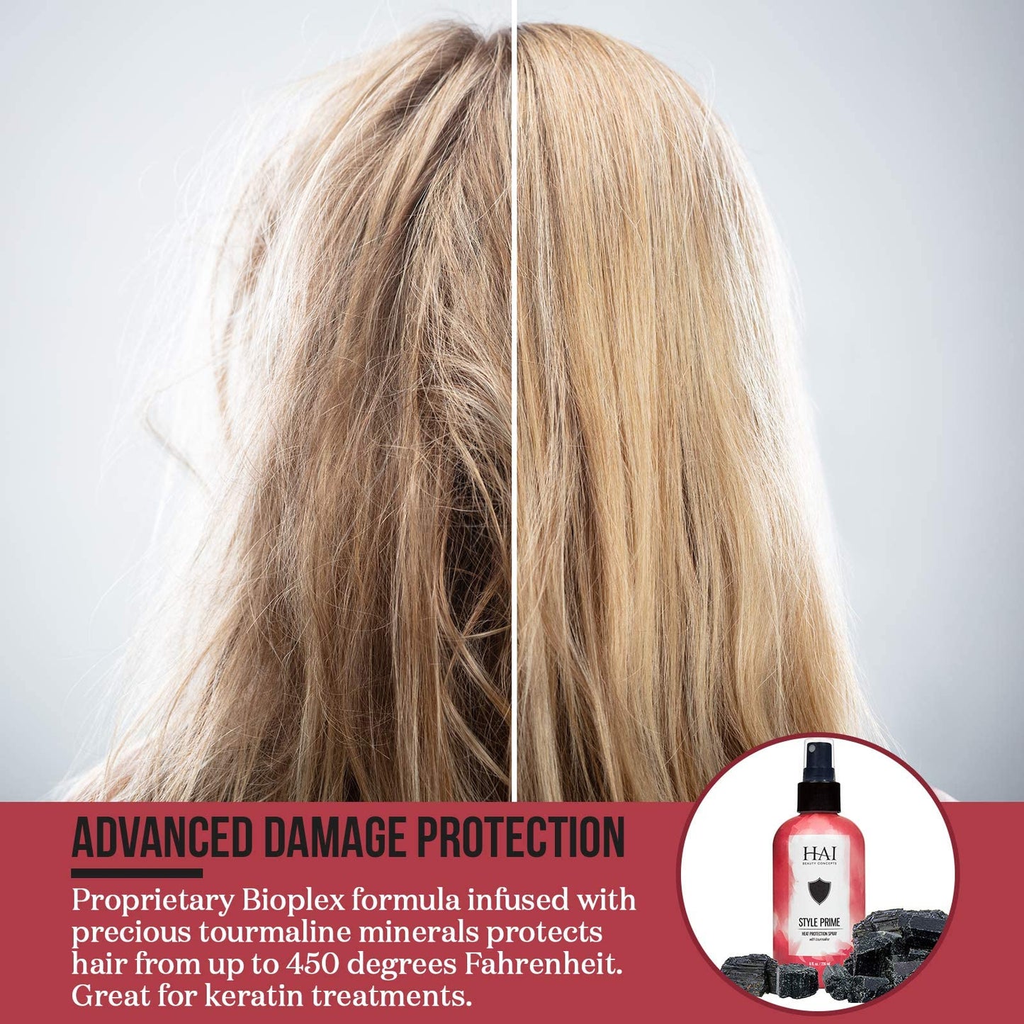 HAI Classic Convertable Professional Flat Iron & STYLE PRIME Professional Heat Protection Spray, 8fl. oz.