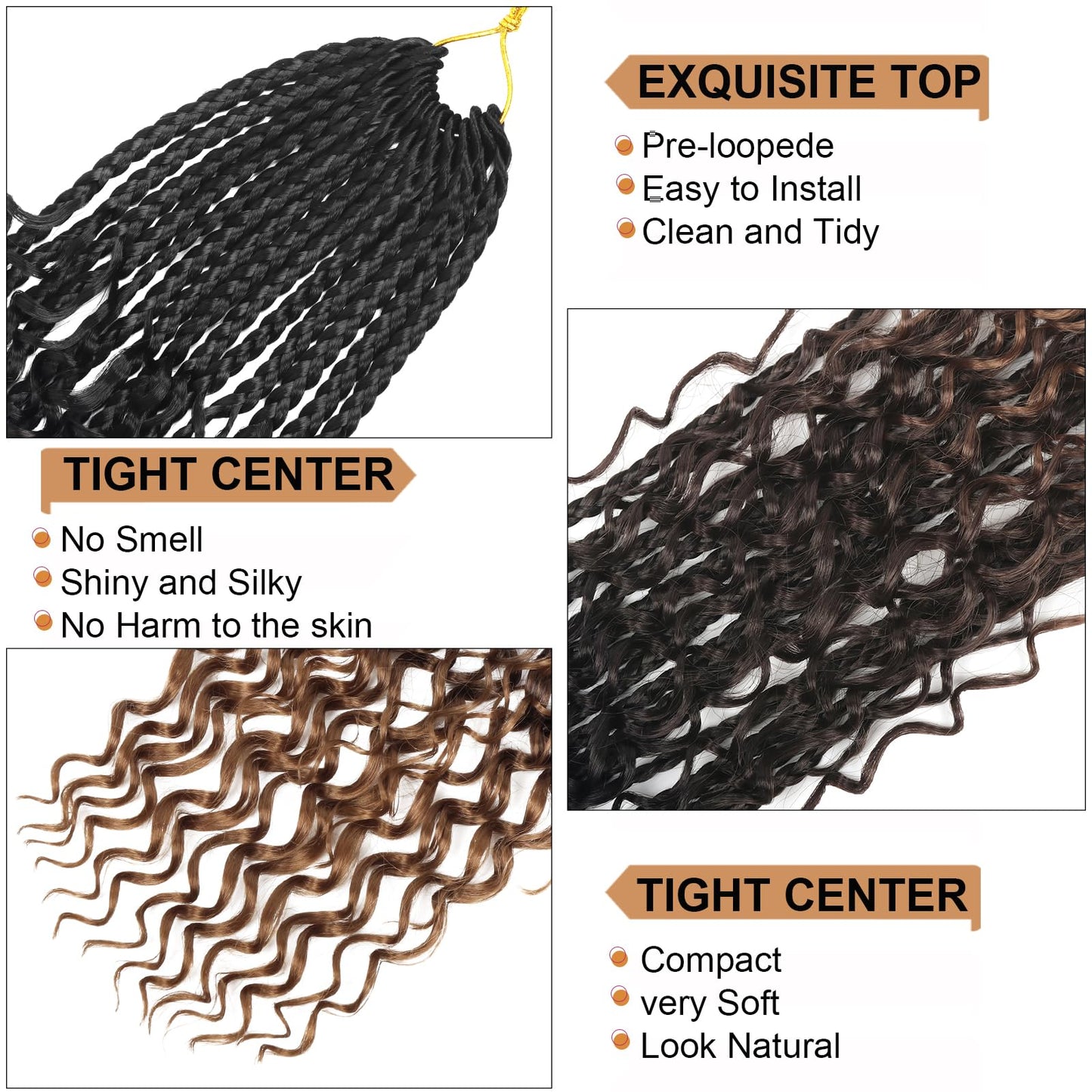 Goddess Box Braids Crochet Hair With Curly Ends 10 Inch Bohomian Box Braids Crochet Braids 8 Packs 3X Crochet Braids Synthetic Braiding Hair Extension for Black Women (10 Inch (Pack of 8), 1B-4-30)……