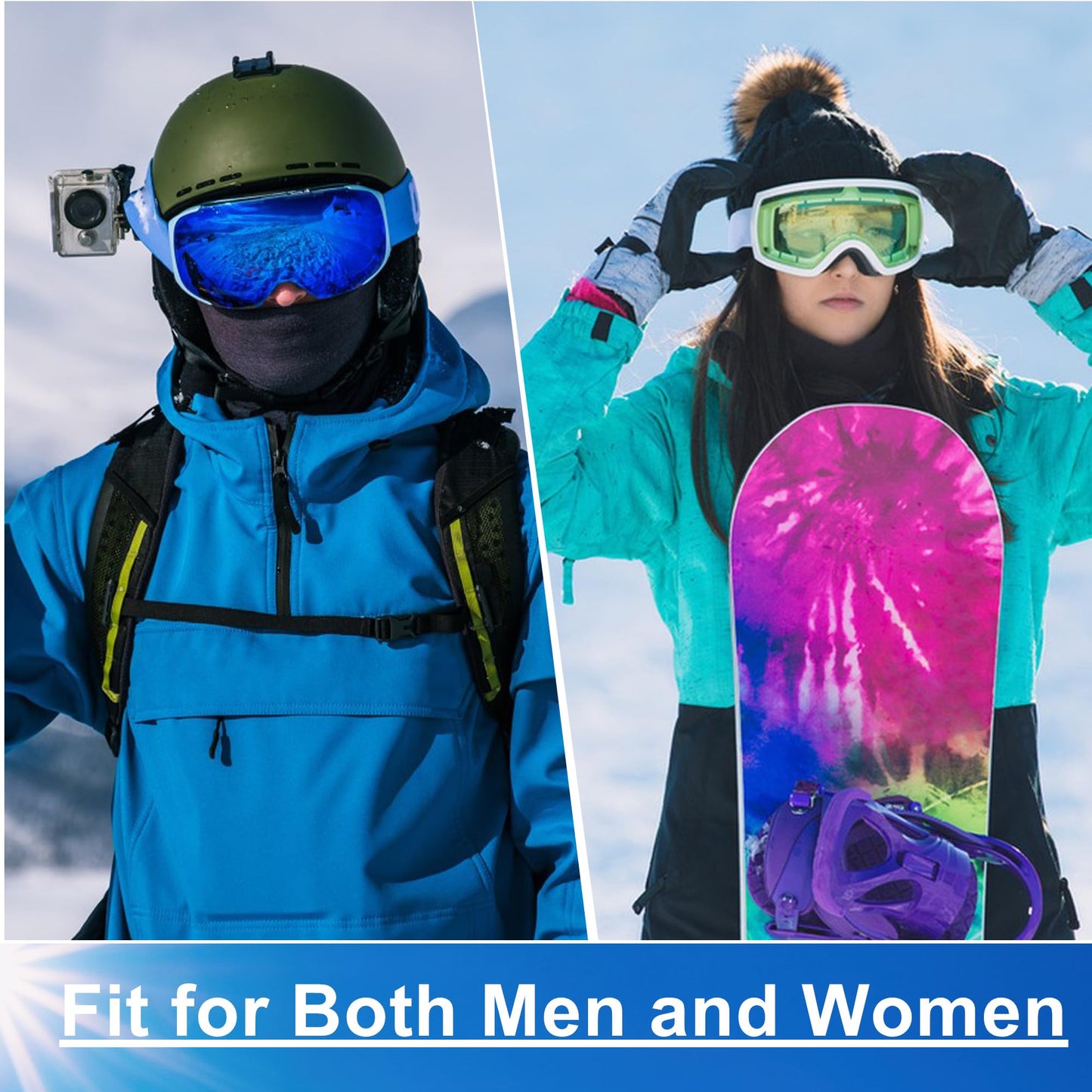 2 Pieces Balaclava Ski Mask for Men Cold Weather,Winter Thermal Face Mask Women for Snowboard Motorcycle Cycling