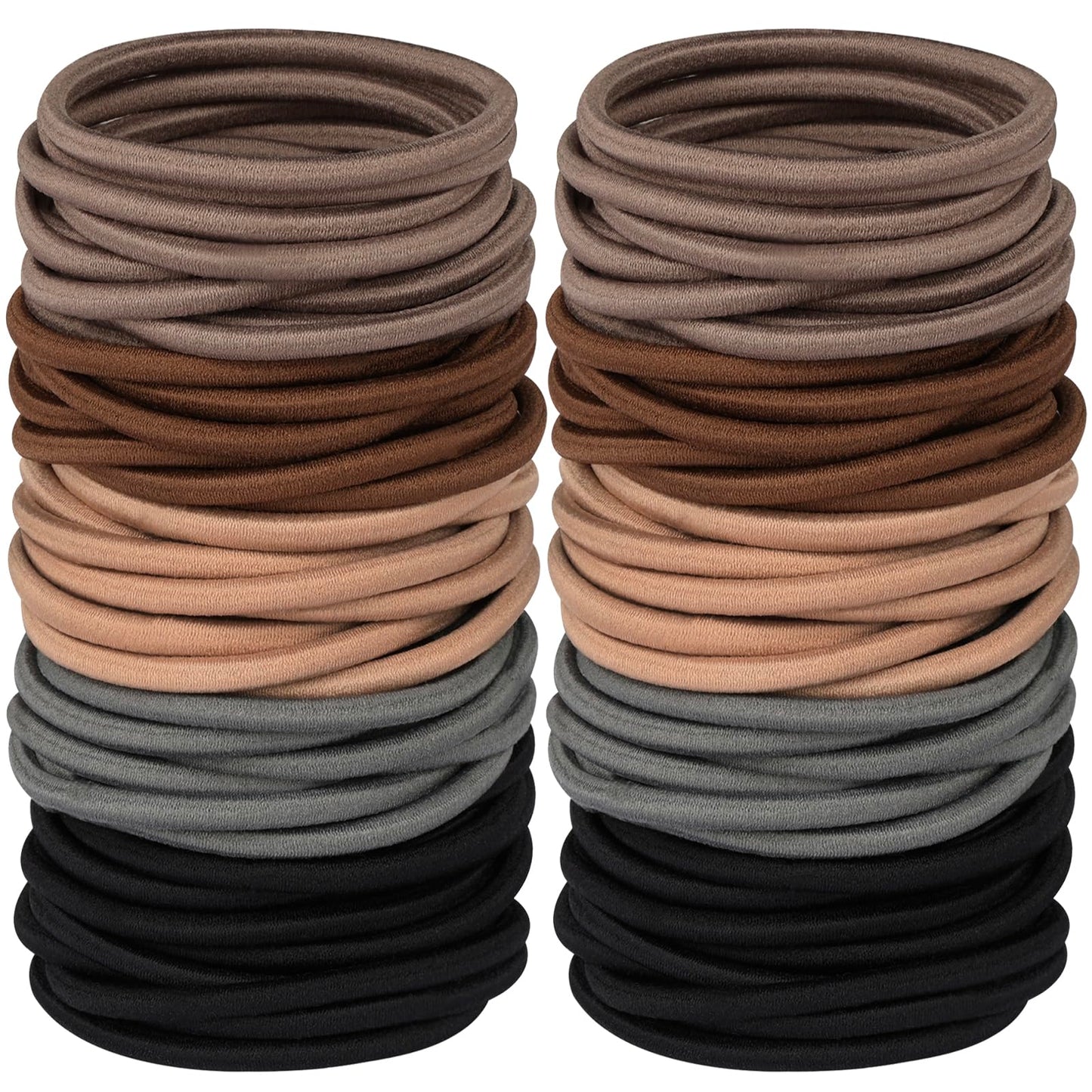 Hageolan Multy-Colored Hair Ties, 120 PCS Large Elastic Bands, No Damage Ponytail Holders for Thick Hair, Women, Men and Girls