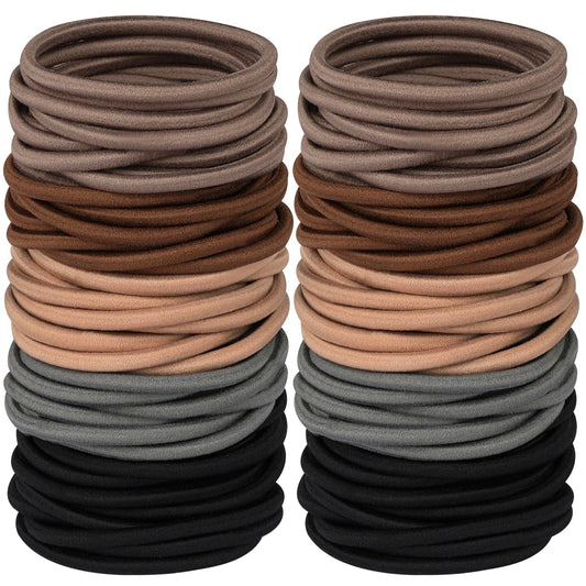 Hageolan Multy-Colored Hair Ties, 120 PCS Large Elastic Bands, No Damage Ponytail Holders for Thick Hair, Women, Men and Girls