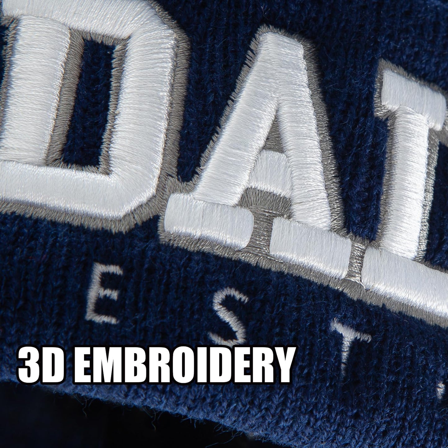 Kculrish Dallas Beanie 2025 New Knit Winter Hat for Men and Women Unisex Football Beanies Sport Fans Cap Blue