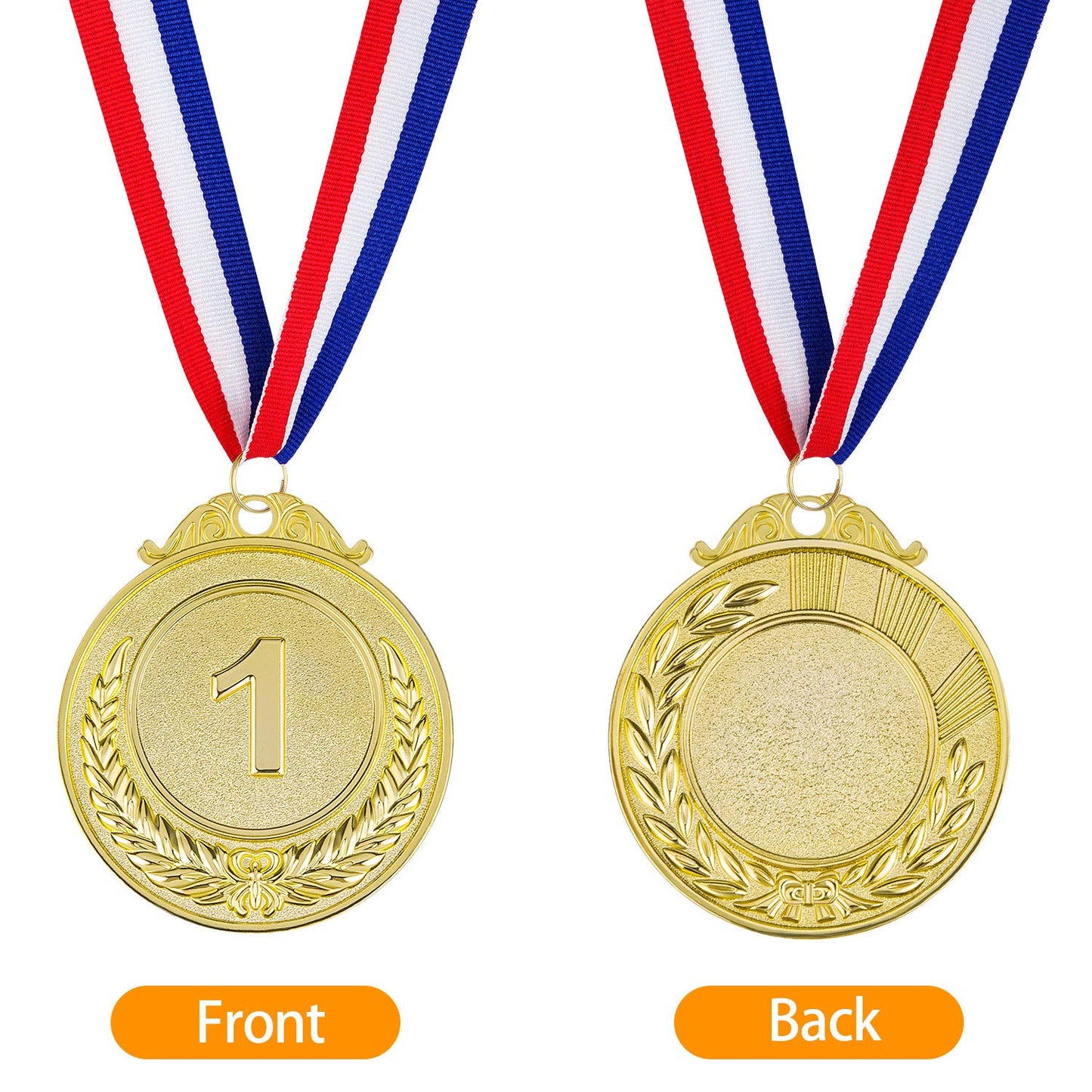 36 Pieces Award Medals 1st 2nd 3rd (Gold, Silver, Bronze) Metal Style Winner with Neck Ribbon, 2 Inches