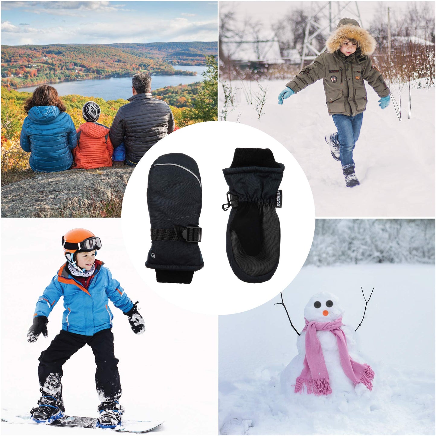 C9 Champion Kids Unisex Cold Weather Windproof and Waterproof Snow and Ski Mitten with Reflective Trim