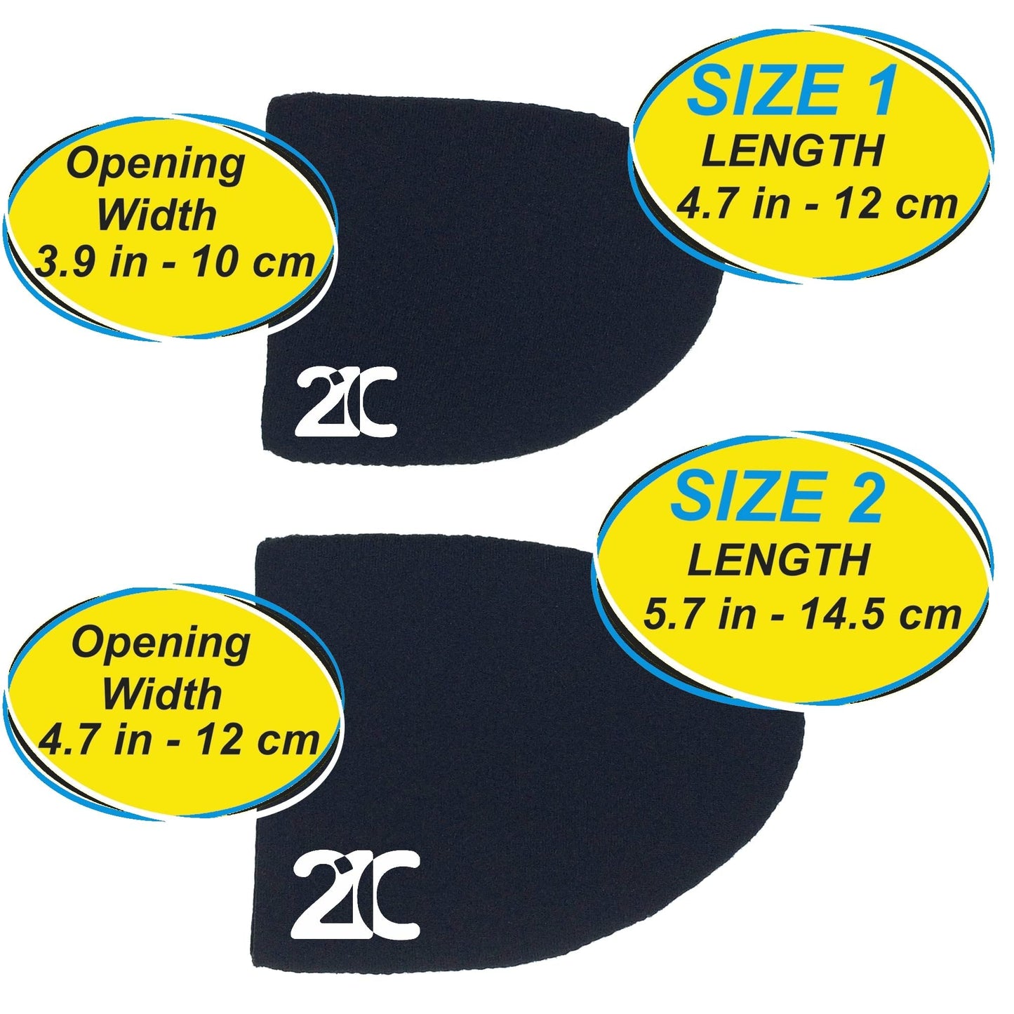 21C 1.5mm Neoprene Toe Warmers (Wear Inside Shoes) - 2 Pairs - 4 Foot Warmer Booties for Cycling, Hiking, Camping, Skiing, Outdoor Sports - Thermal Toe Socks - Size 1
