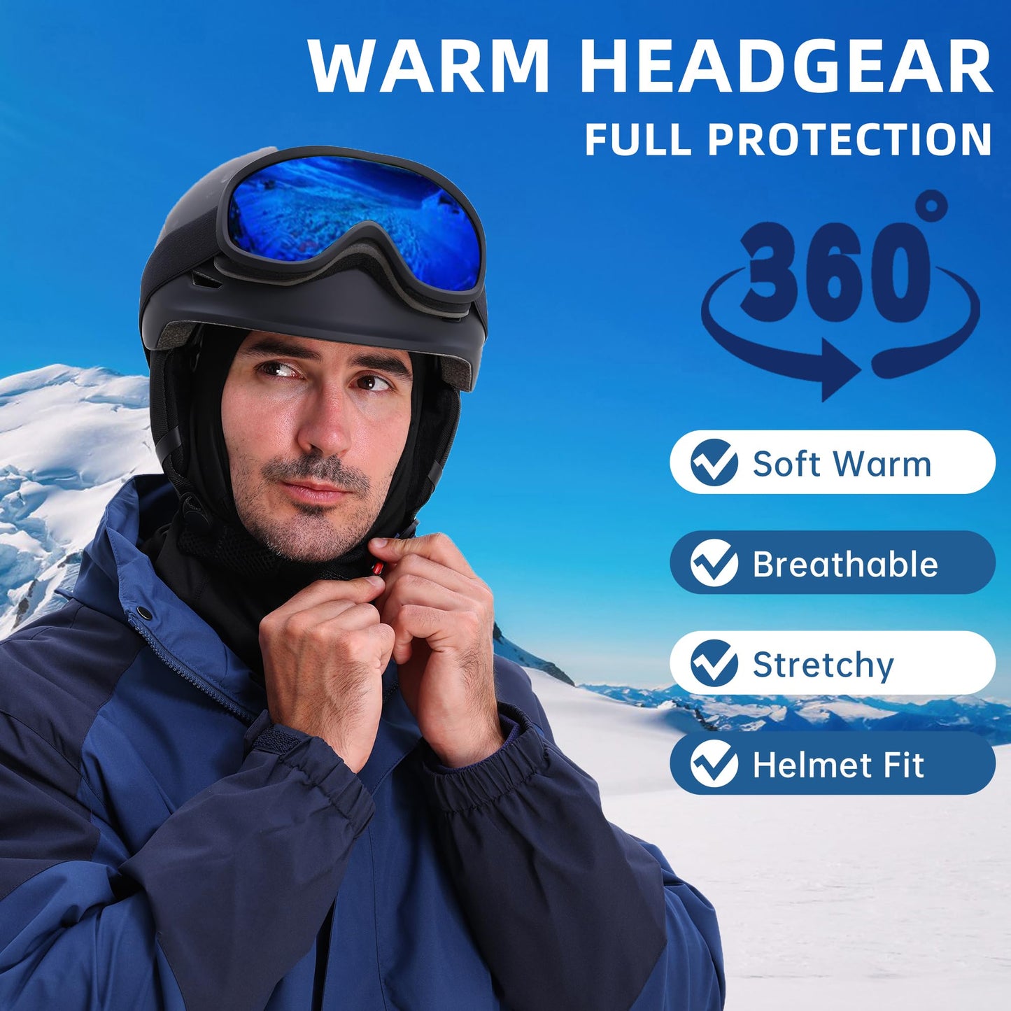 2 Pieces Balaclava Ski Mask for Men Cold Weather,Winter Thermal Face Mask Women for Snowboard Motorcycle Cycling
