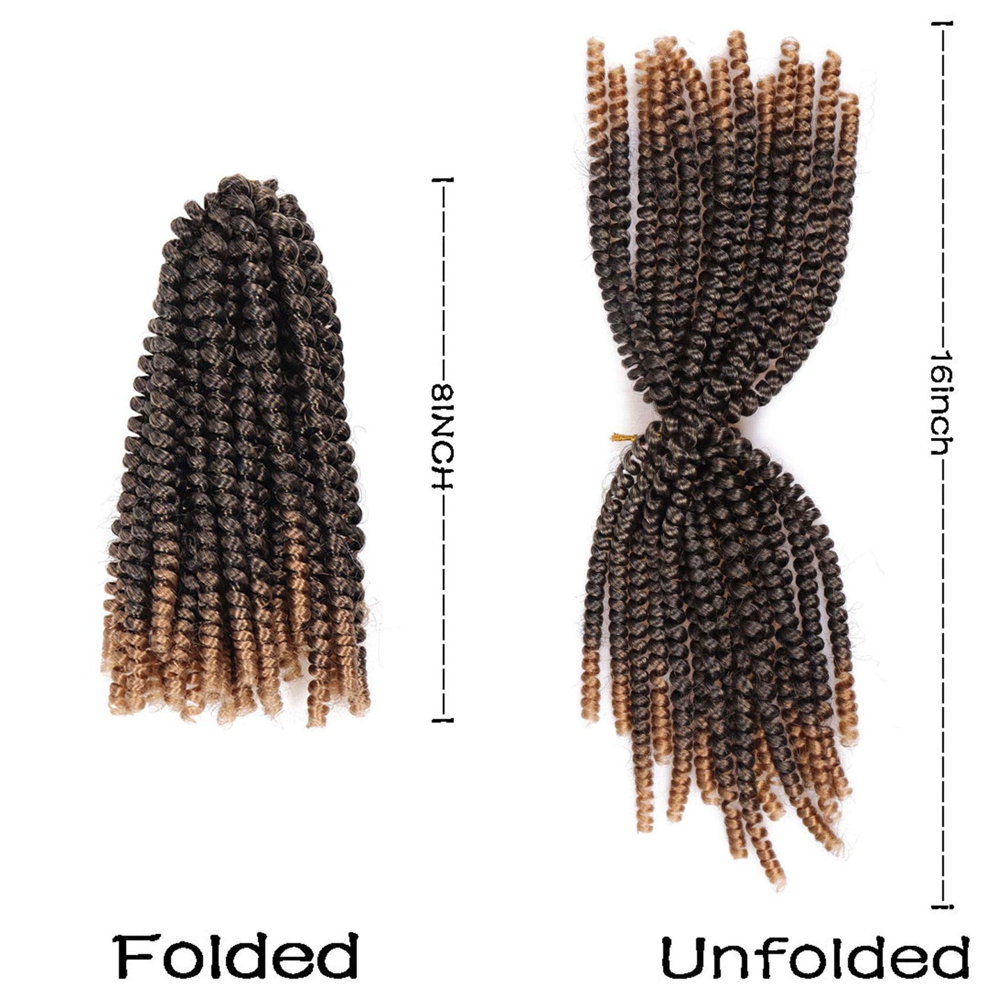 7 Packs Spring Twist Braiding Hair Spring Twists Bomb Twist Hair Synthetic Fiber Fluffy Twist Crochet Braids Low Temperature Fiber Crochet Hair for Women Braiding Hair (8inch,T1B/27)