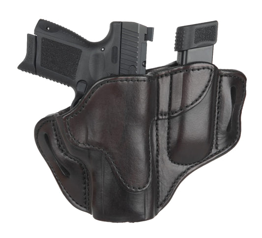 1791 GUNLEATHER P320c Holster, OWB Leather Gun and Mag Belts Holster. Compatible with Sig P320c, P229c, HK VP9sk, HK P2000, HK 45c, and Most compacts with Rails