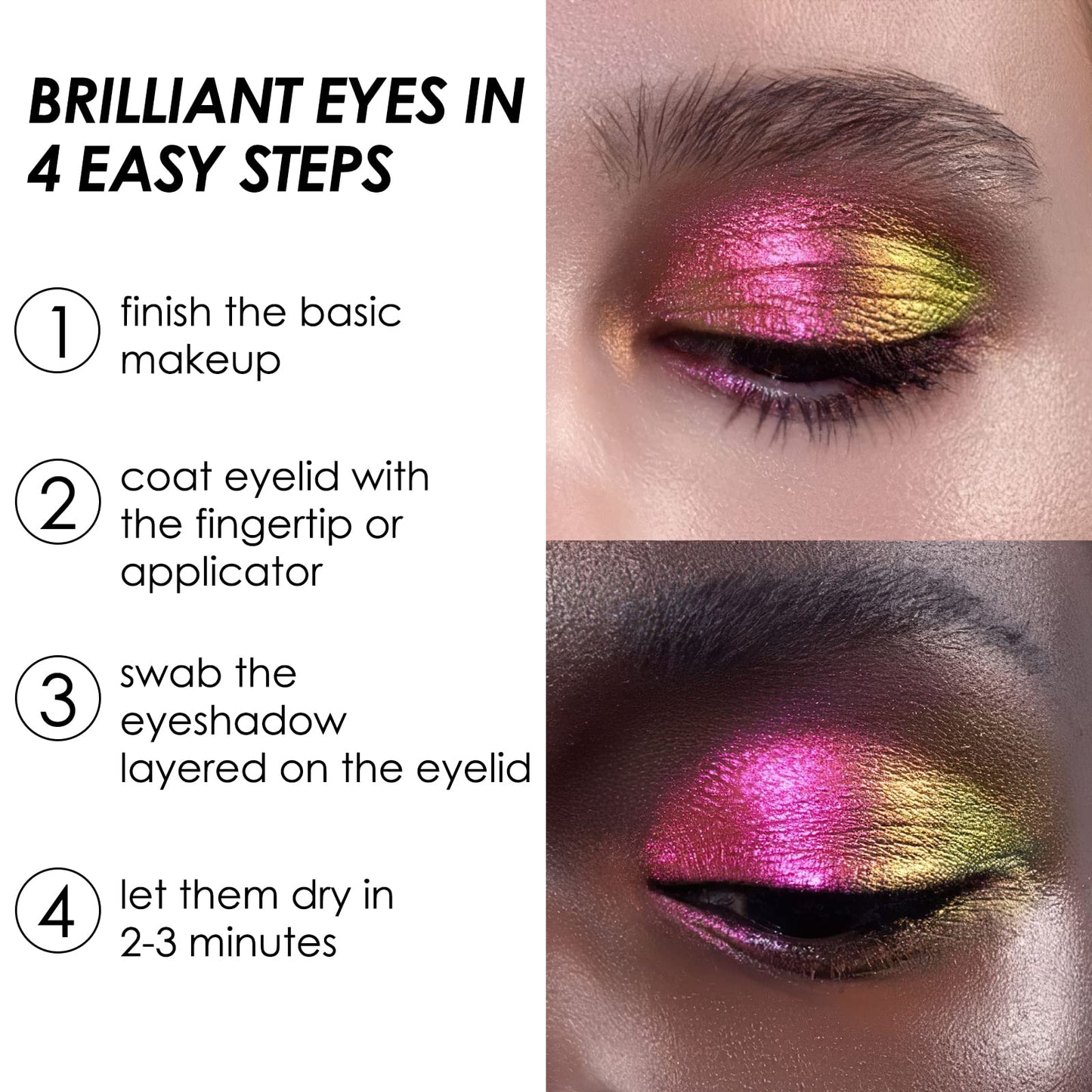 FOCALLURE Chameleon Cream Eyeshadow,Intense Color Shifting Creamy Eye Shadows,Highly Pigmented Metallic,Shimmer,Multi-Reflective Finishes,Moonlight Disco