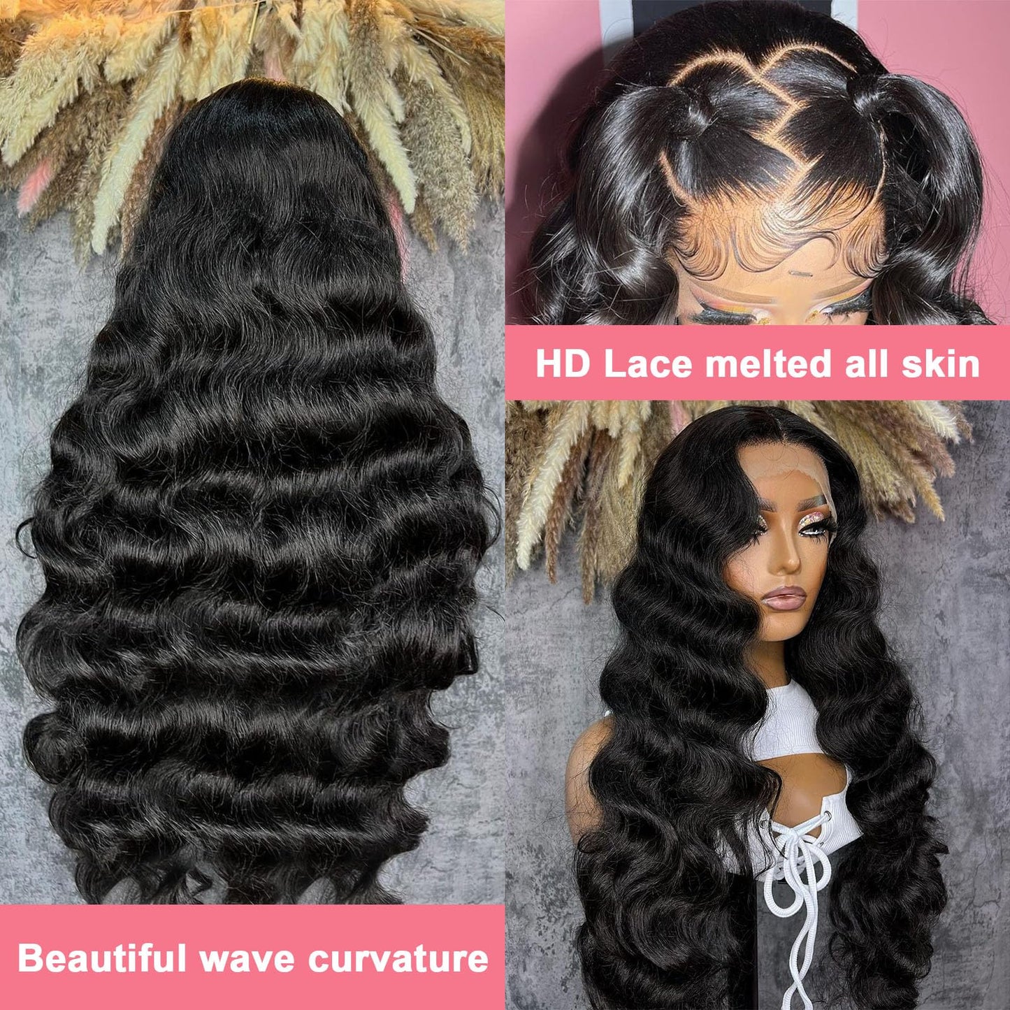 13X6 Body Wave Lace Front Wigs Human Hair 12A 250% Density Lace Frontal Wigs Human Hair Glueless Wigs Human Hair HD Lace Front Wigs Human Hair pre Plucked with Baby Hair Natural Color (22 Inch)