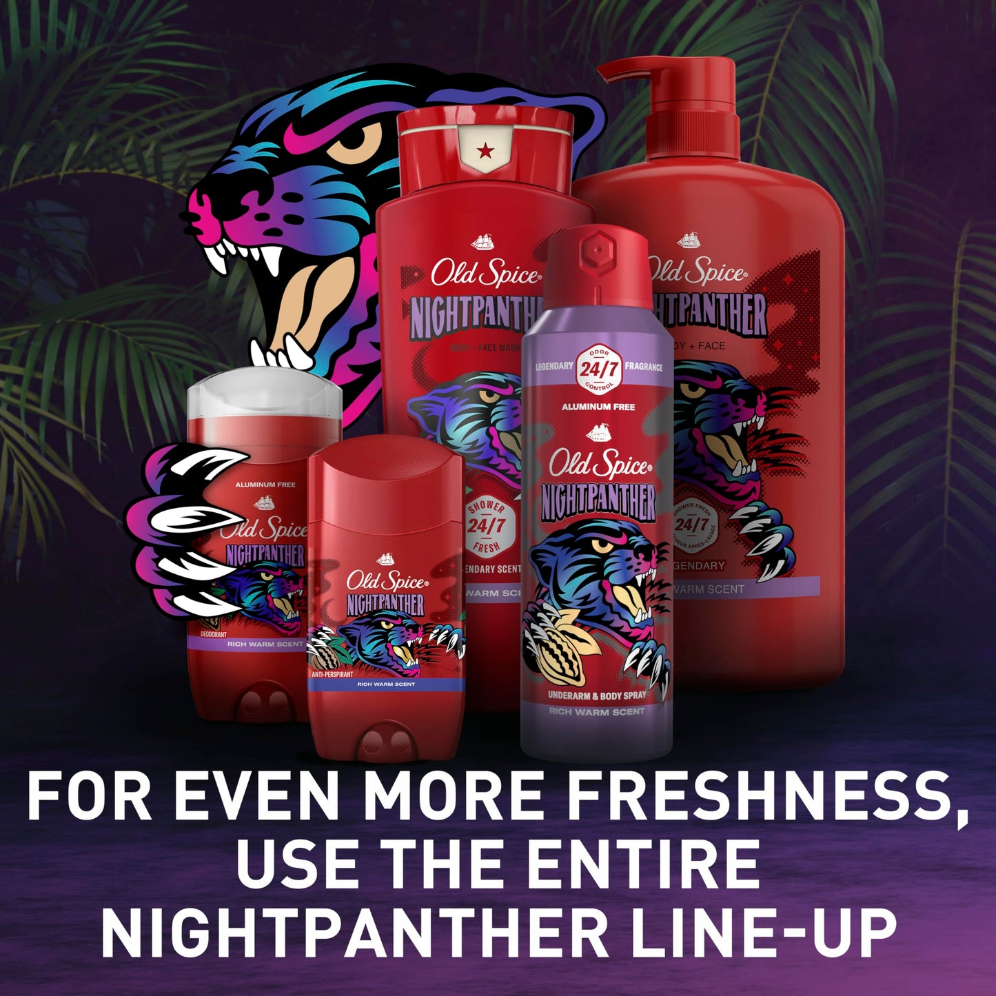 Old Spice Aluminum Free Deodorant for Men, 24/7 Odor Protection, 24/7 Freshness & Lasting Scent, NightPanther Scent, 3.0 oz (Pack of 3)