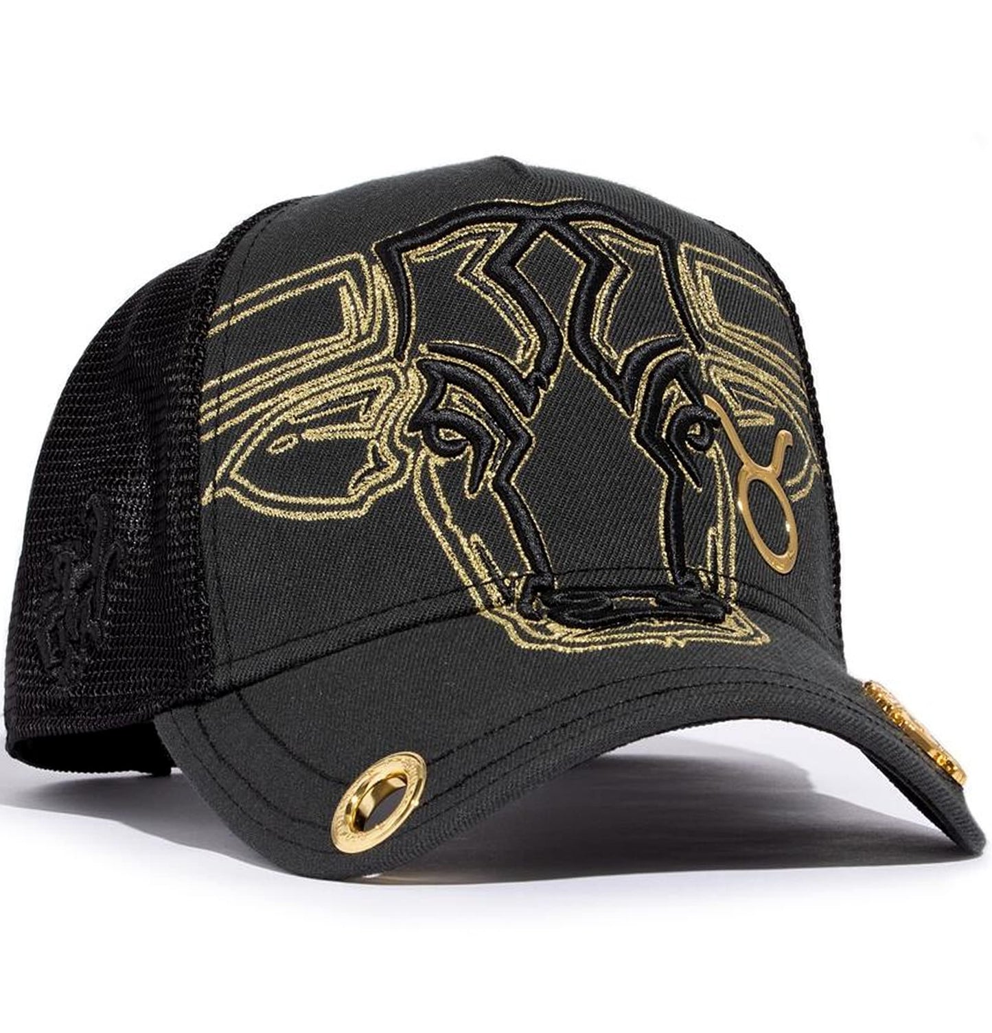 Red Monkey Designs Red Monkey Taurus Black RM1426 Zodiac Series Fashion Unisex Limited Edition Mesh Trucker Hat Cap