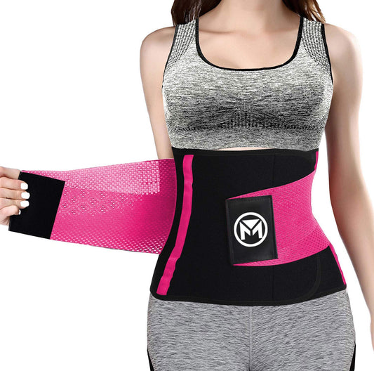 Moolida Waist Trainer for Women Waist Trimmer Workout Fitness Back Support (Hotpink,Small)