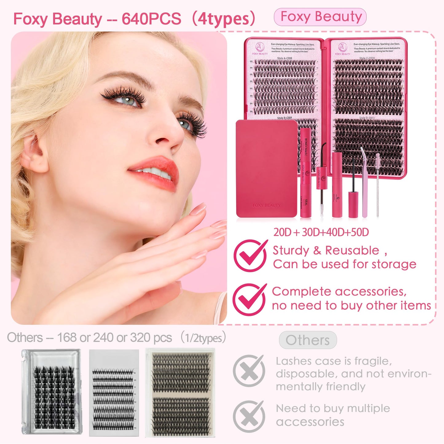 1072 pcs Lash Clusters Kit